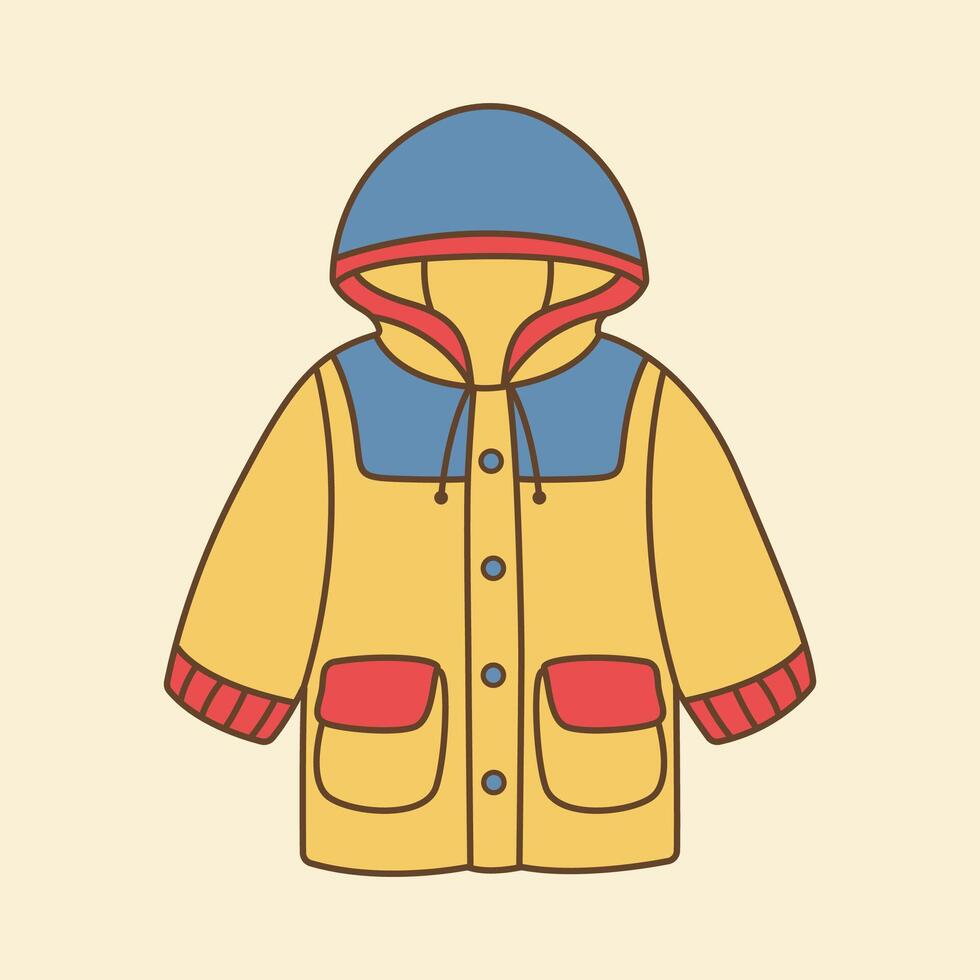 Raincoat Flat Design Clipart vector