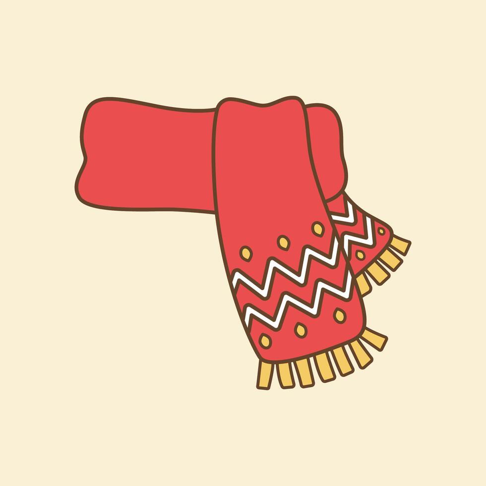 Scarf Flat Design Clipart vector