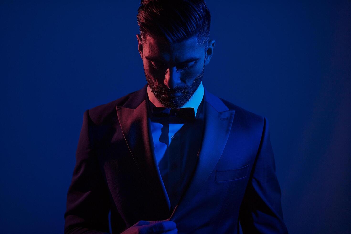 Tailored Suit Male Fashion Model Stylish portrait elegant Maleswear Lifestyle Background photo