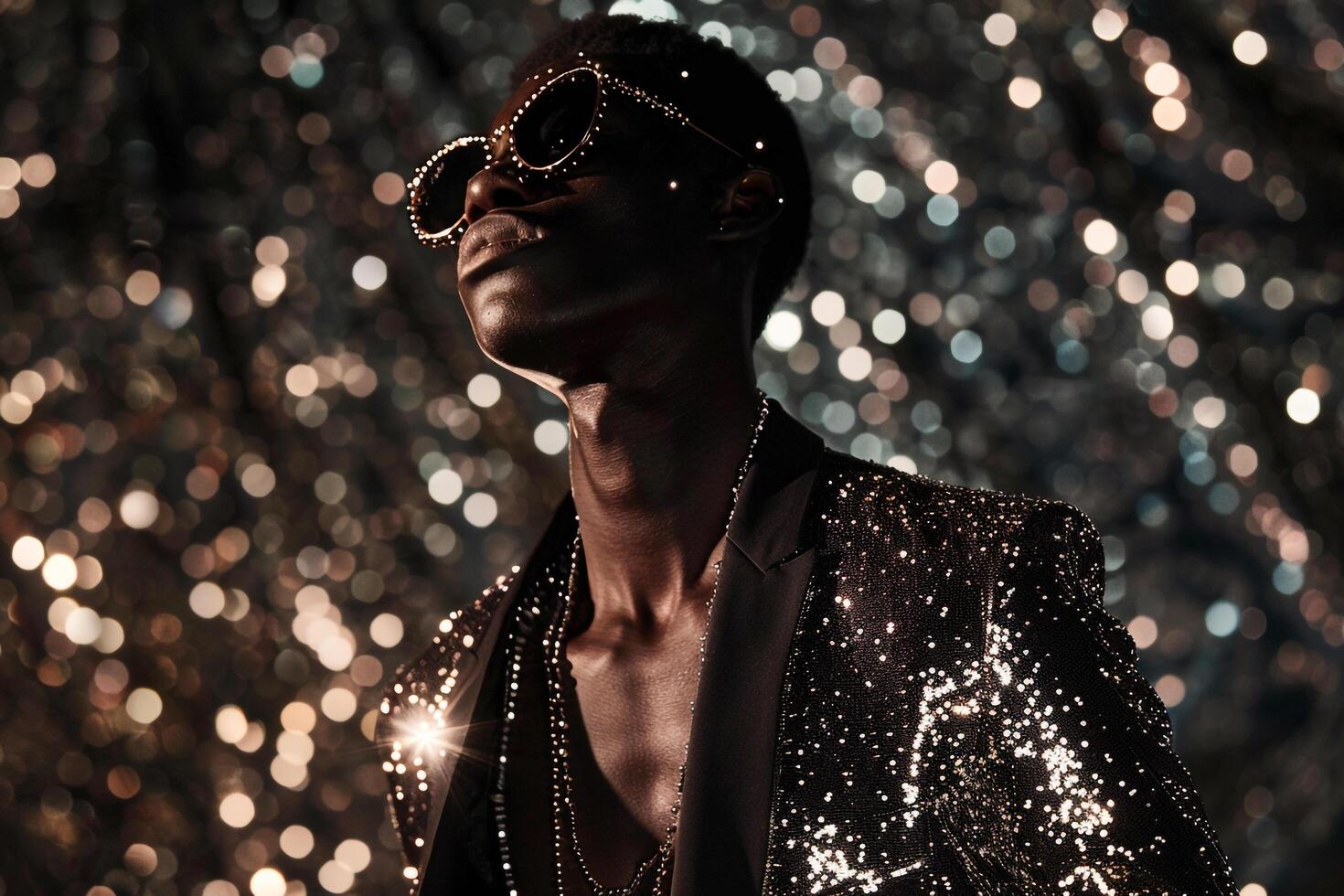 Sequined Jacket Male Fashion Model Silver Stylish portrait elegant Lifestyle Background photo