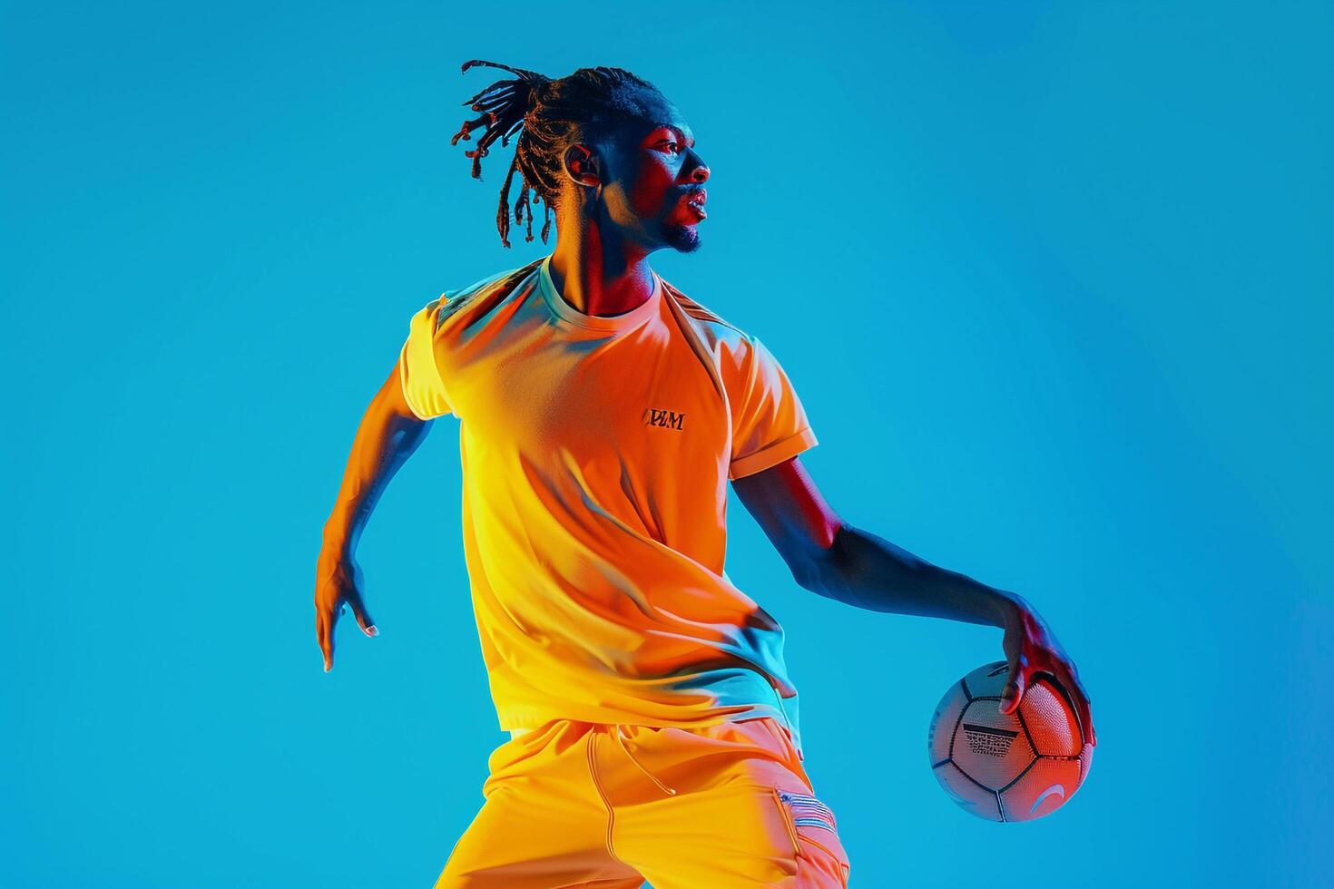 Sports Jersey Fashion Model in Blue Trendy Male Lifestyle portrait with Modern Fashion Stylish and Dynamic Look for Contemporary Male photo
