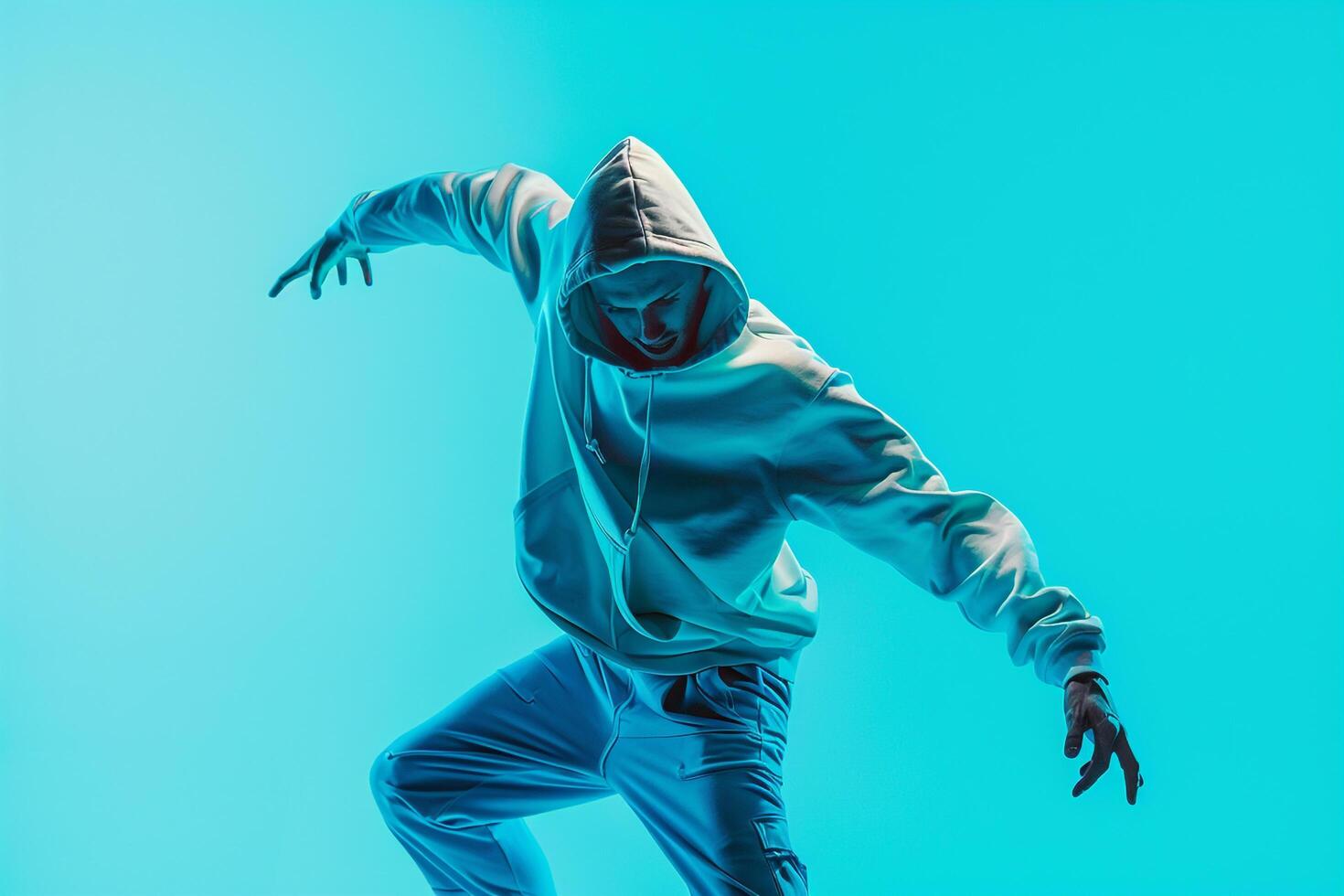 Athletic Fashion Model in Maleswear Hoodie Trendy Modern portrait with Dynamic and Stylish Lifestyle Appeal photo