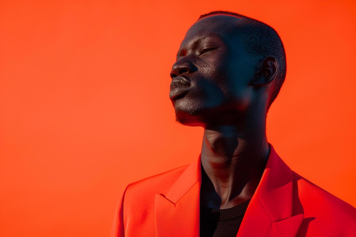 StateMalet Blazer in Hot Coral Urban Lifestyle portrait Featuring Modern Male Fashion Ideal for a Chic and Trendy Urban Appearance photo
