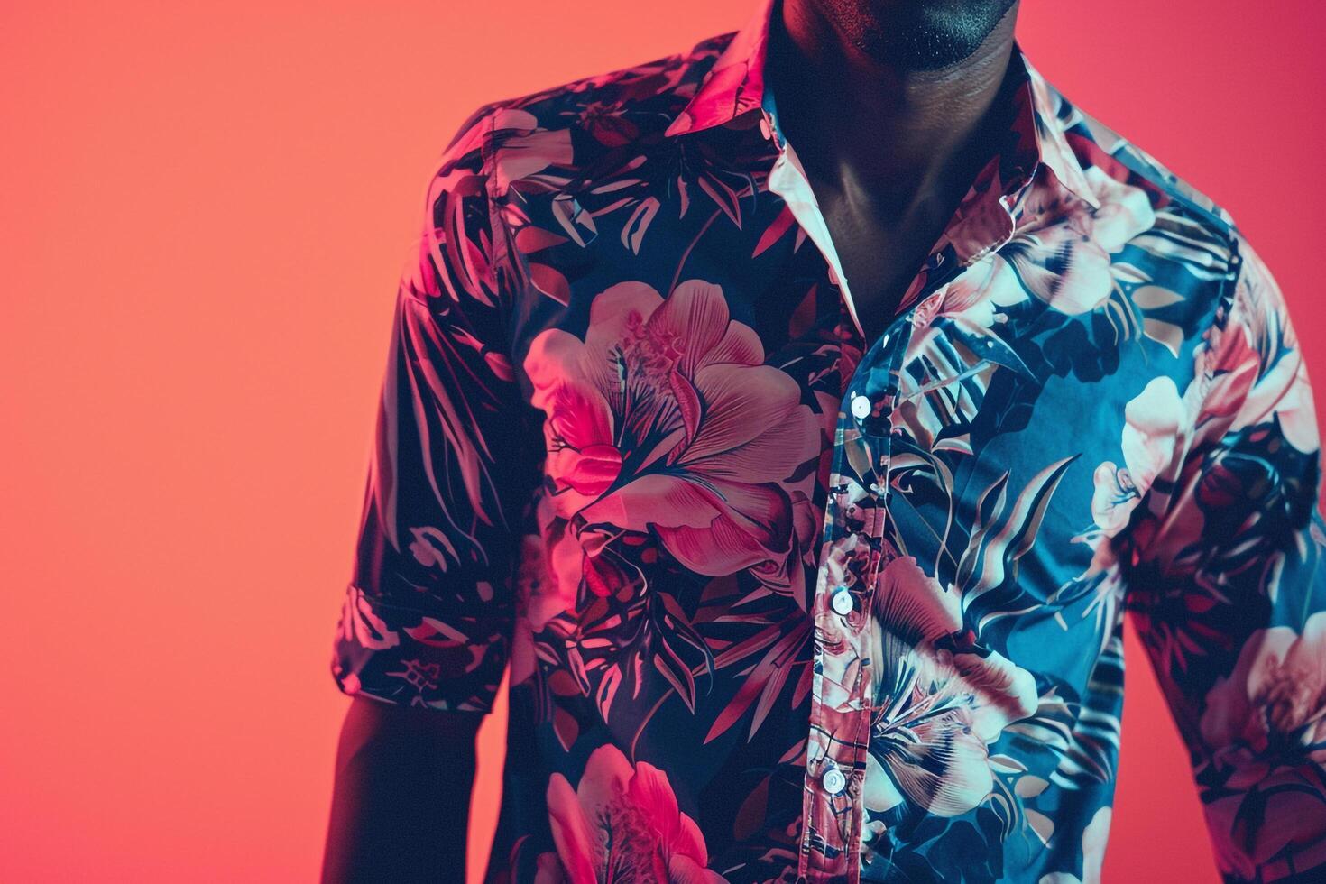 Trendy pink Costume Shirt on Male Fashion Model Modern Background Stylish Lifestyle and Fashionable Males Apparel with Chic portrait photo