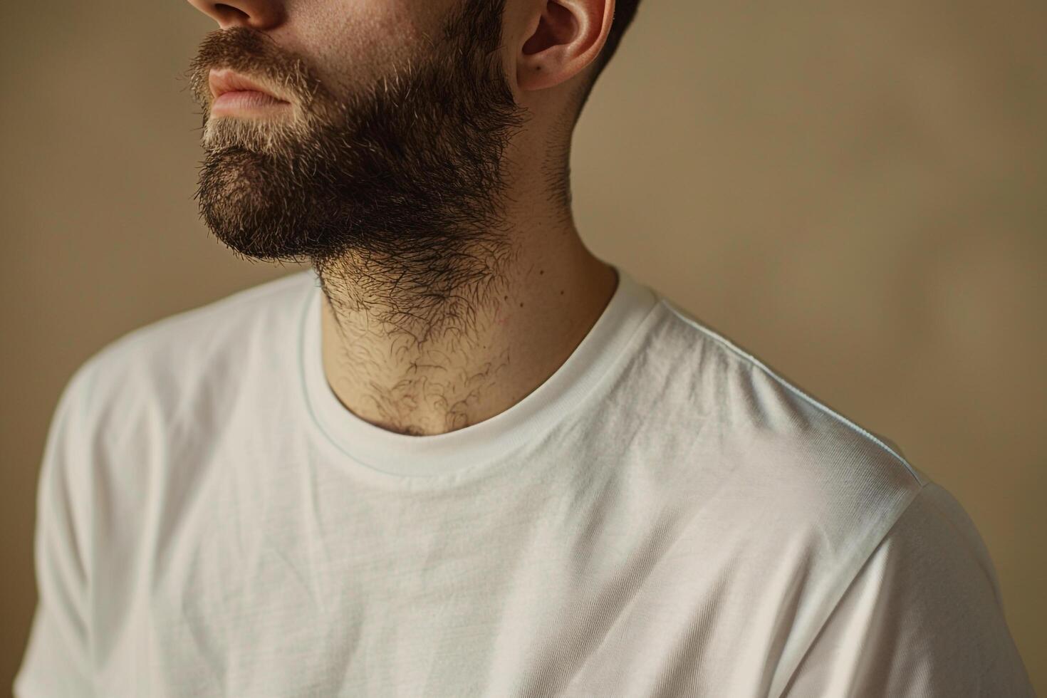 beige casual t shirt modern fashion portrait stylish and relaxed lifestyle photo