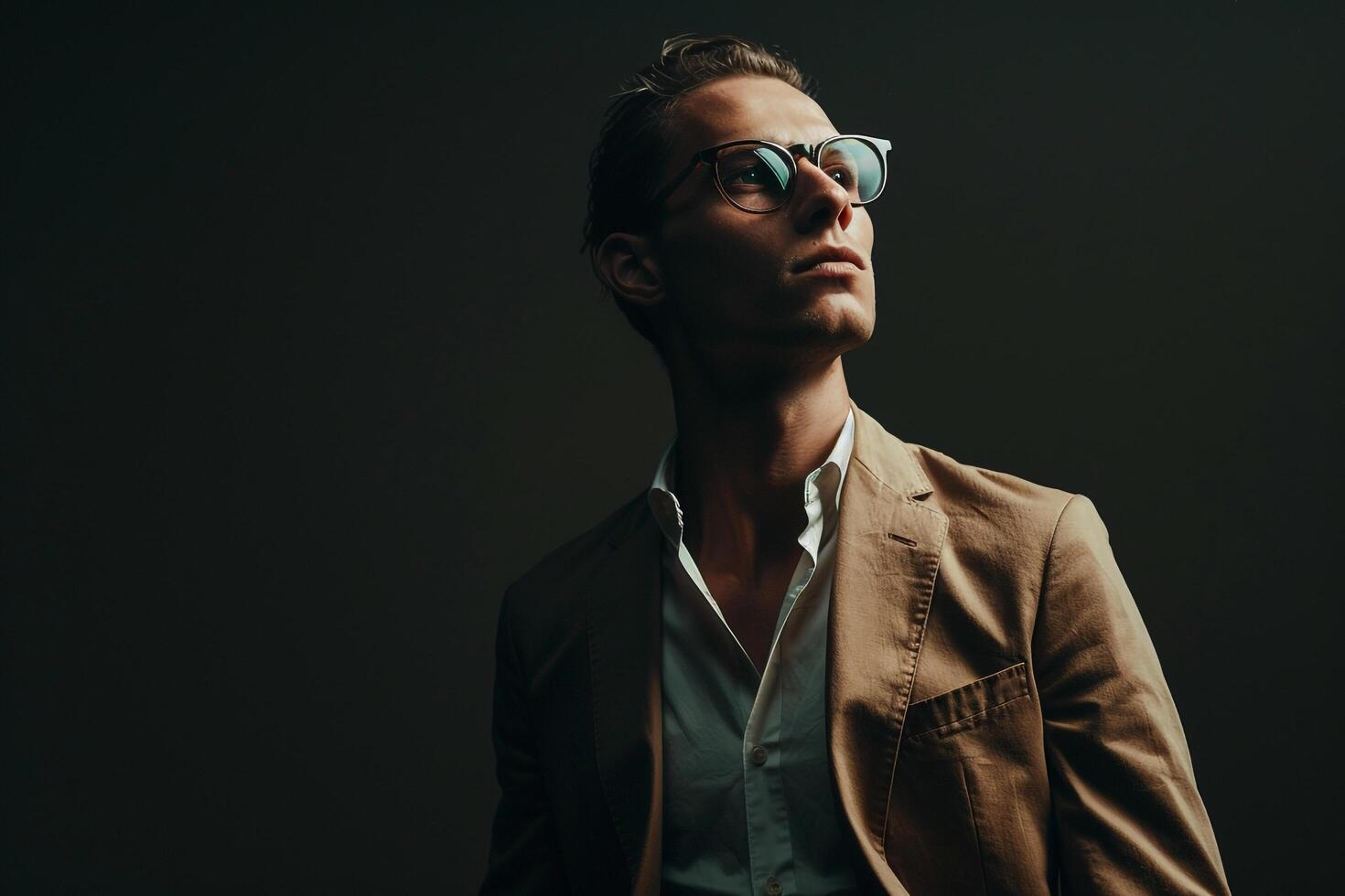 Handsome male model in burgundy casual vest modern portrait stylish and relaxed lifestyle photo