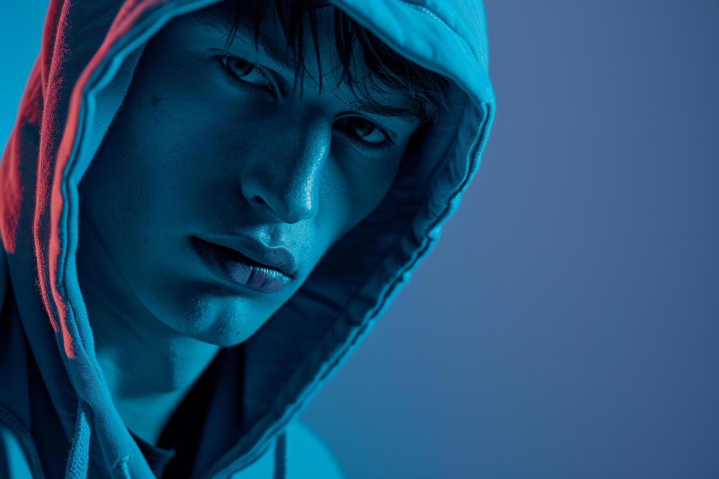 Stylish male model in Arctic Blue Casual Outfit with Hoodie set in a relaxed lifestyle background showcasing comfortable and modern Males fashion trends photo