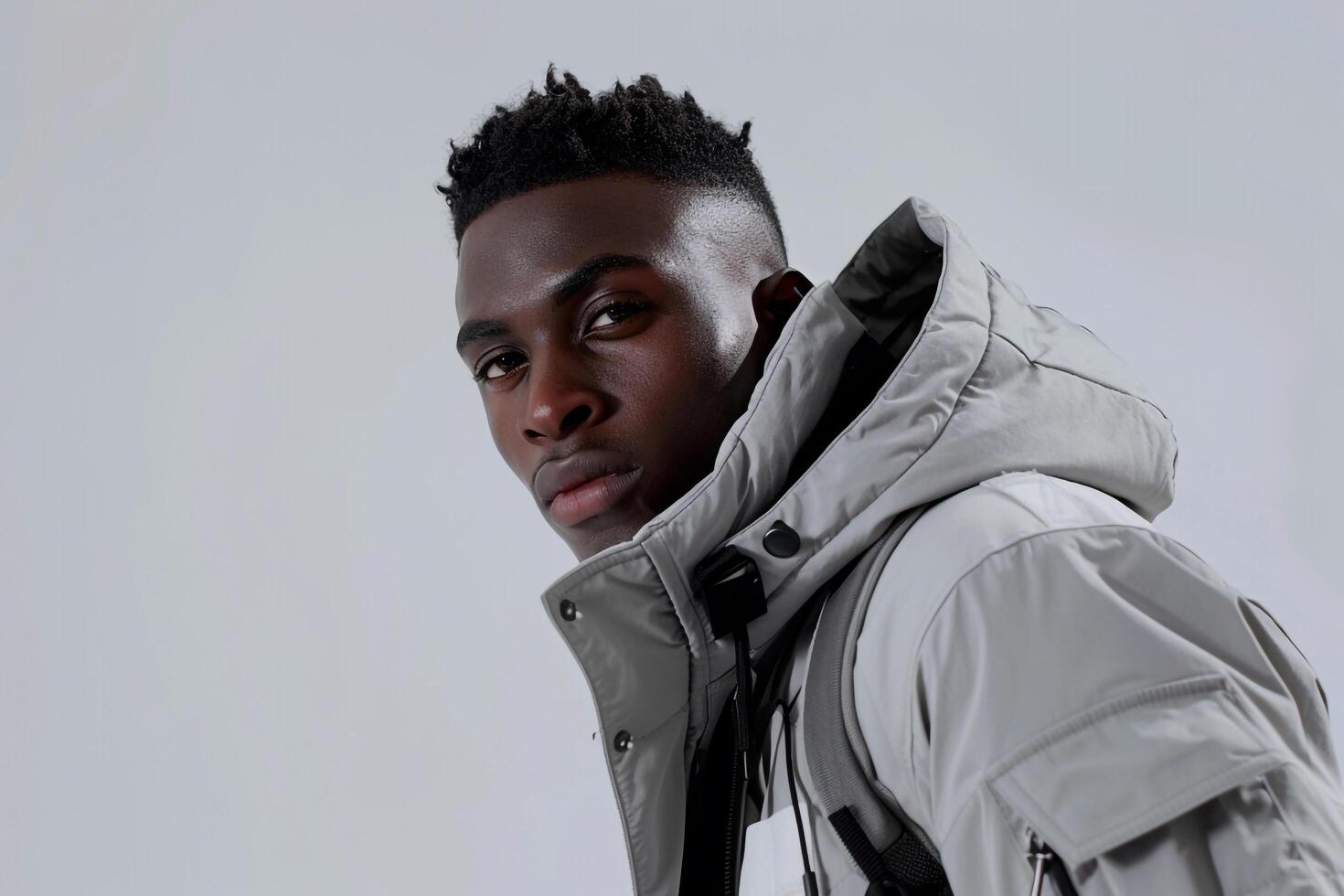 Trendy Lightweight Jacket in Arctic White on a male model depicted in a lifestyle setting showcasing modern and versatile Males fashion style photo