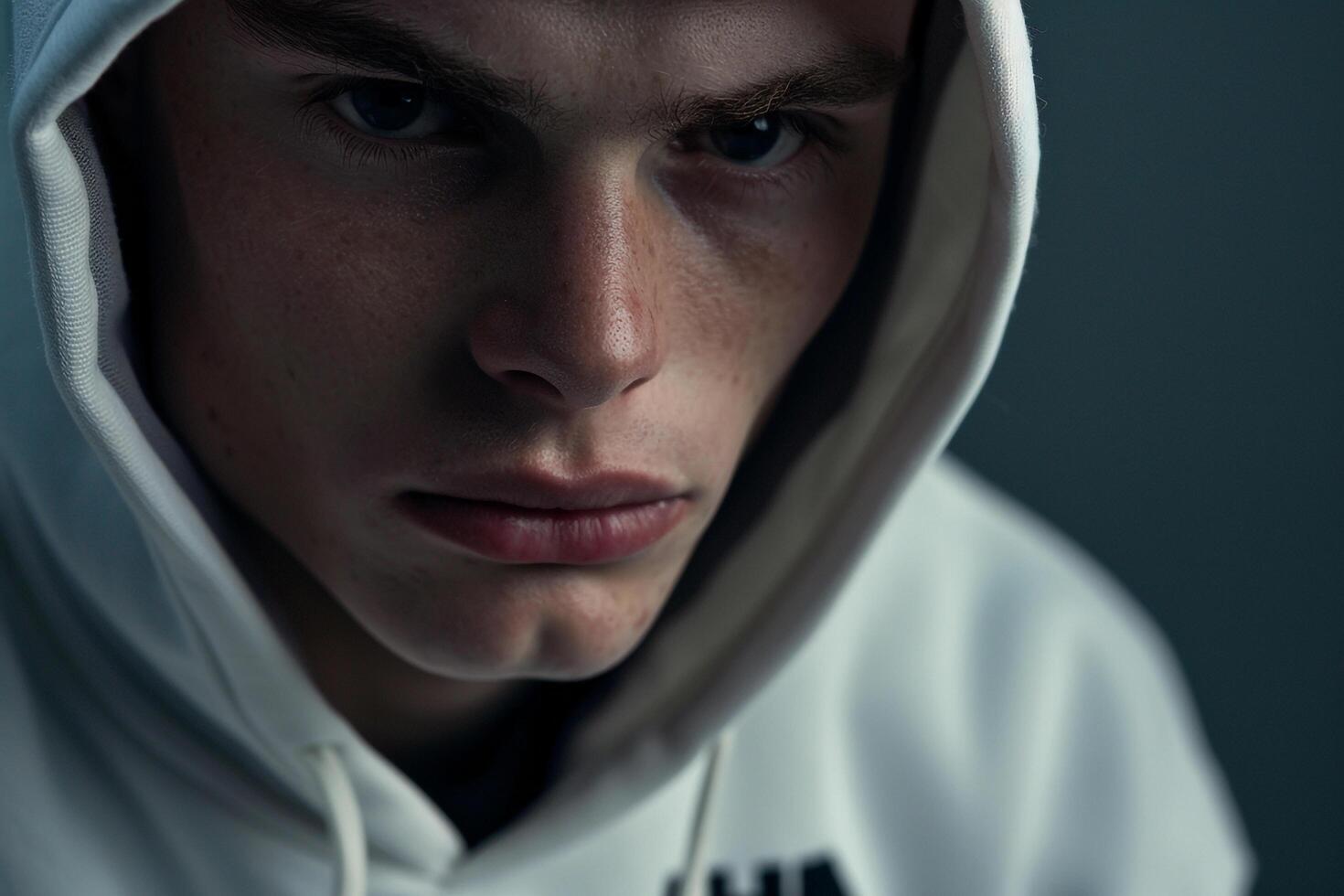 Fashion forward Hoodie in Dark Grey on a male model showcased in a lifestyle background highlighting relaxed and modern Males fashion style photo