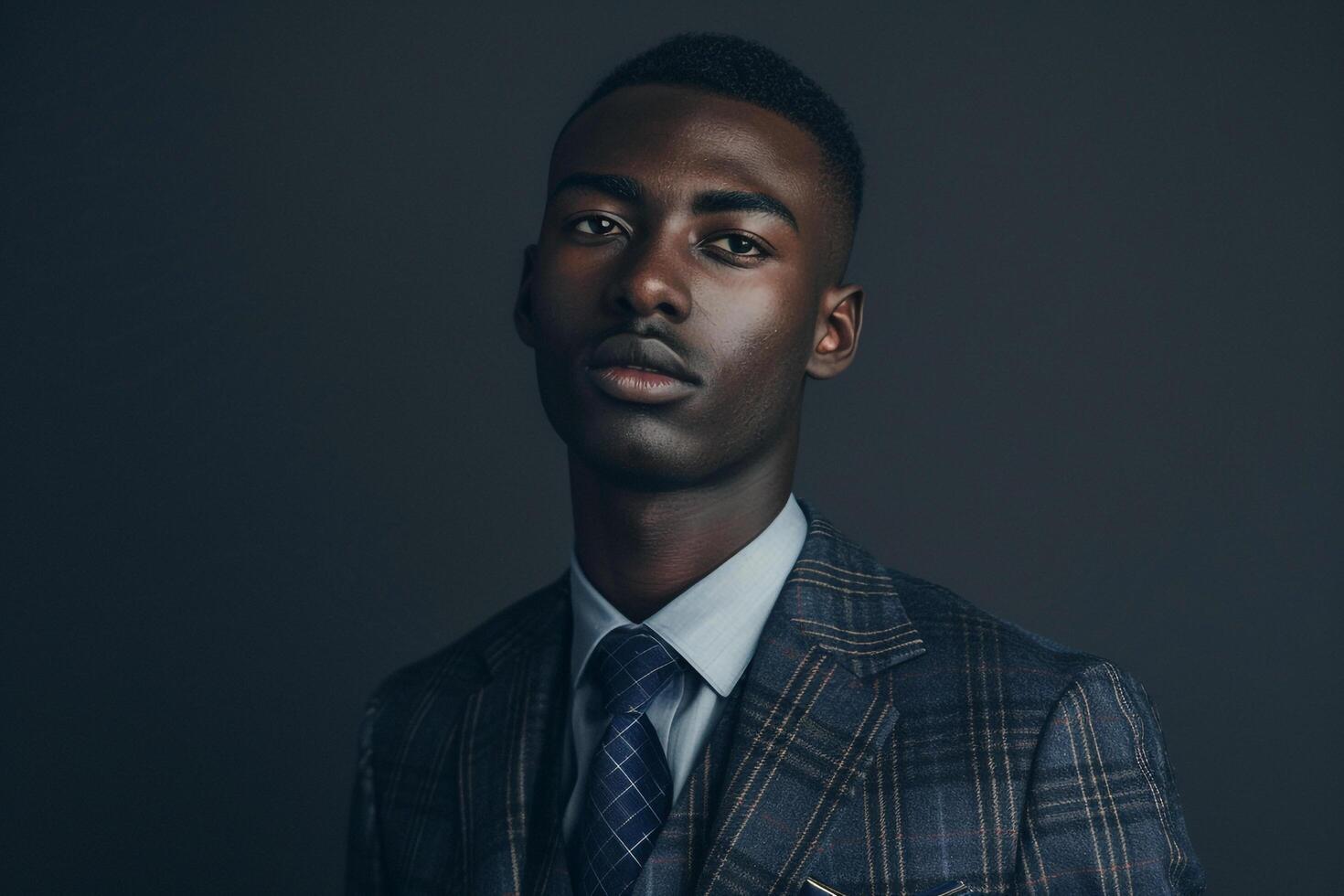 elegant male fashion model in a tailored suit with a smooth charcoal background stylish portrait focusing on modern and sophisticated Males fashion photo