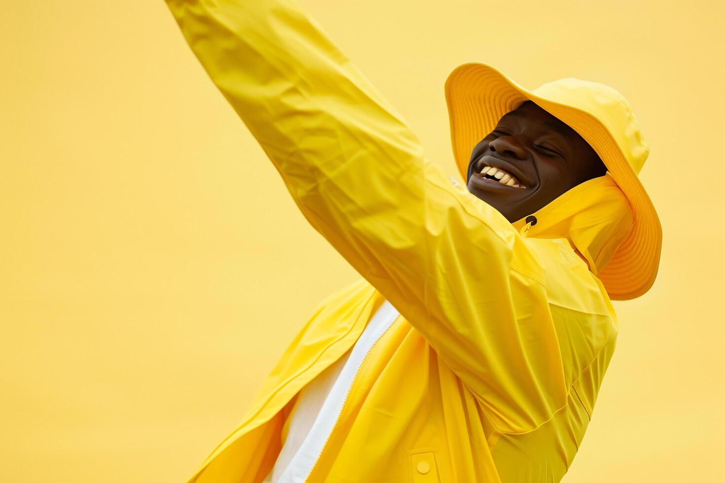 Stylish male model in a perforated jacket with a bright yellow background Featuring contemporary fashion and vibrant design with a chic modern touch photo