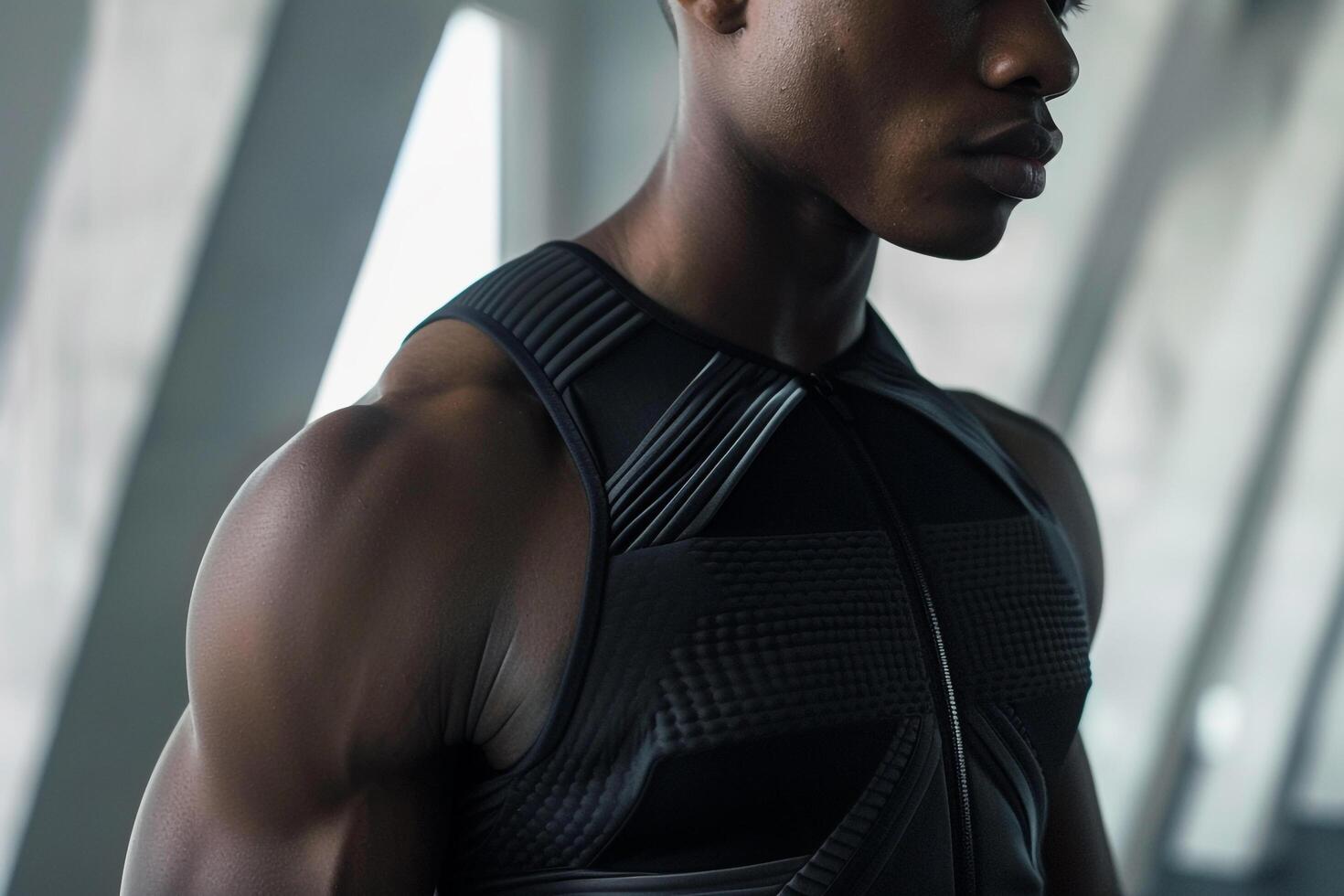 gym wear with face lines and a dynamic background Highlighting modern athletic aesthetics and stylish design with vibrant flair photo