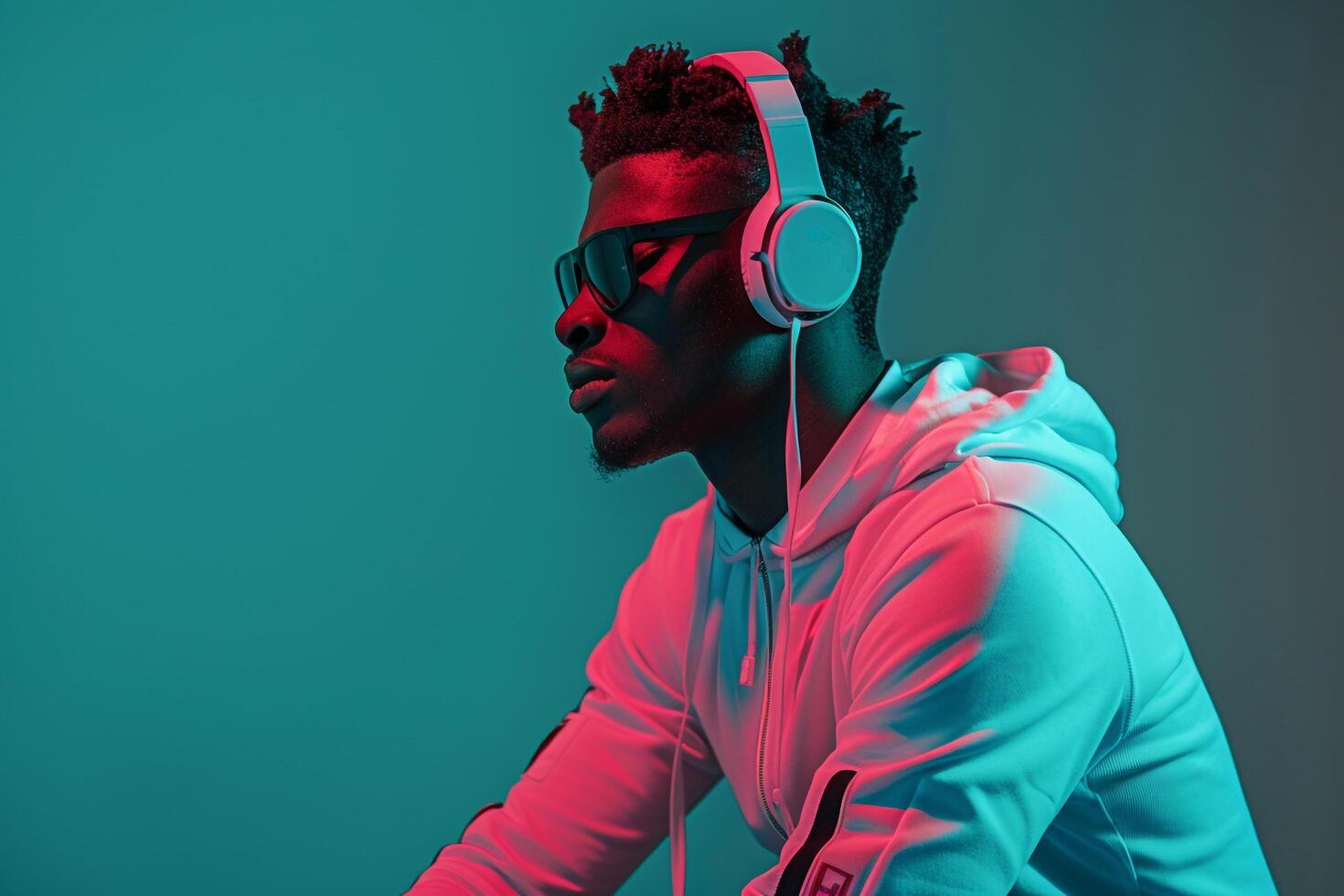 Male fashion model sporting a neon green athletic tracksuit featuring a lifestyle backdrop and showcasing a vibrant sporty design in this fashion portrait photo
