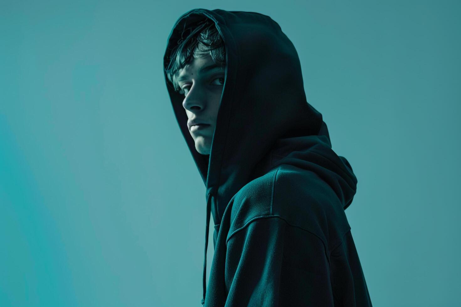 clothwear Hoodie male dress withMint Green male background lifestyle Males portrait Fashion photo