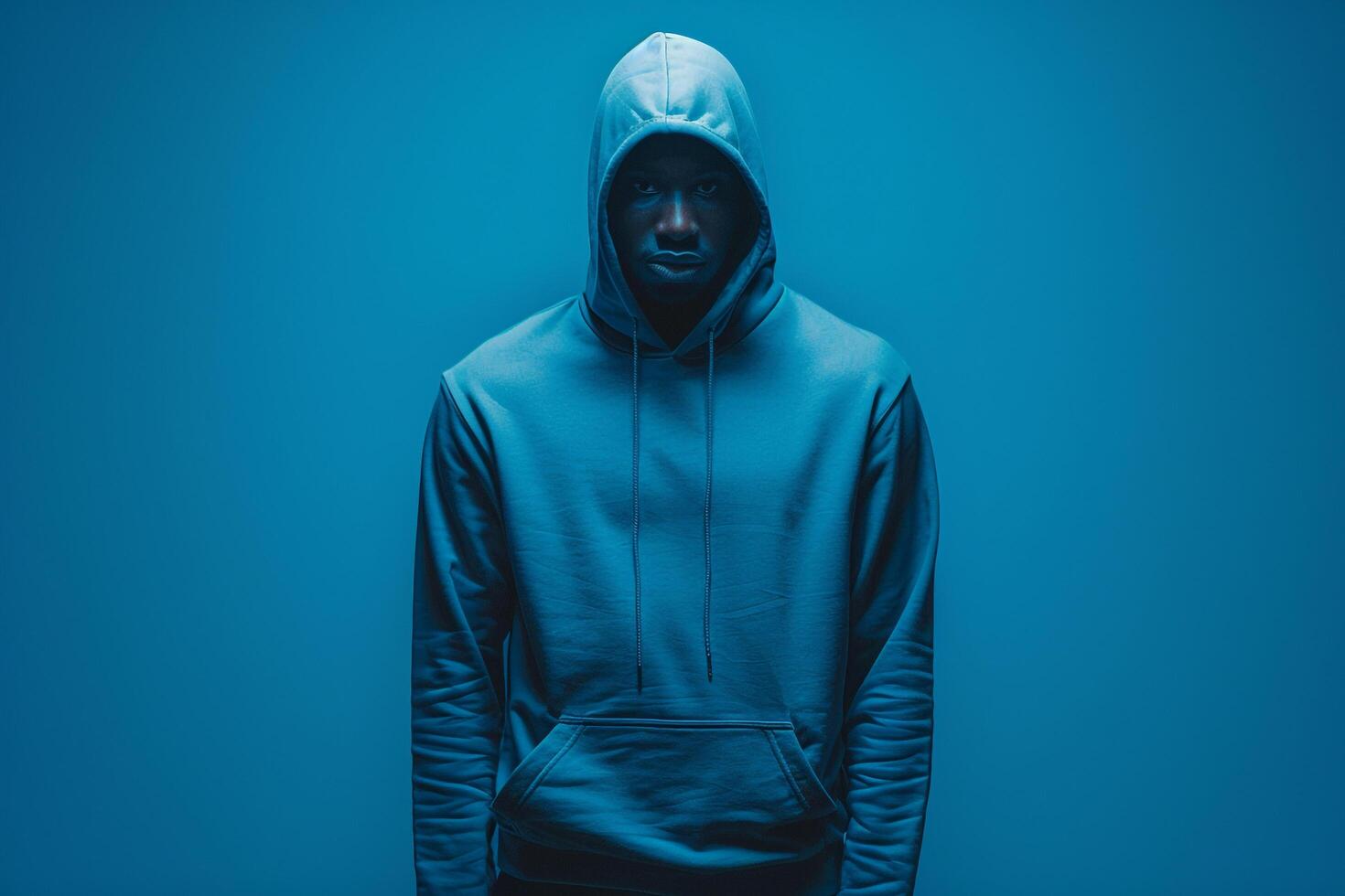 clothnical Hoodie male dress withCerulean Blue lifestyle Males portrait Fashion background photo