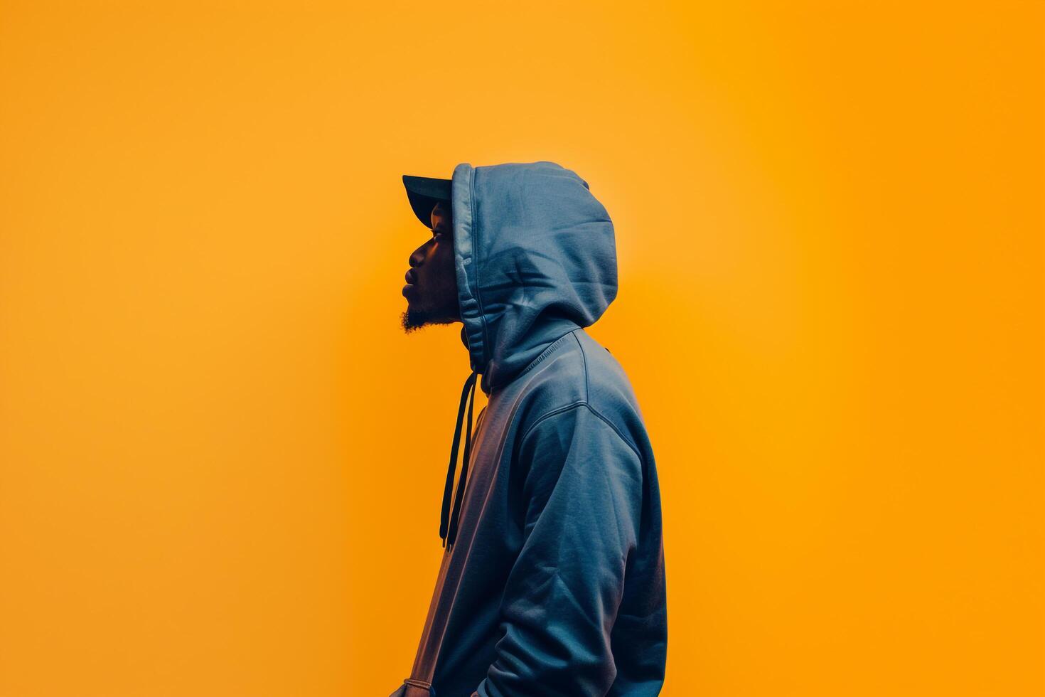 cloth Inspired Hoodie male dress withGoldenrod Yellow lifestyle Males portrait Fashion background photo