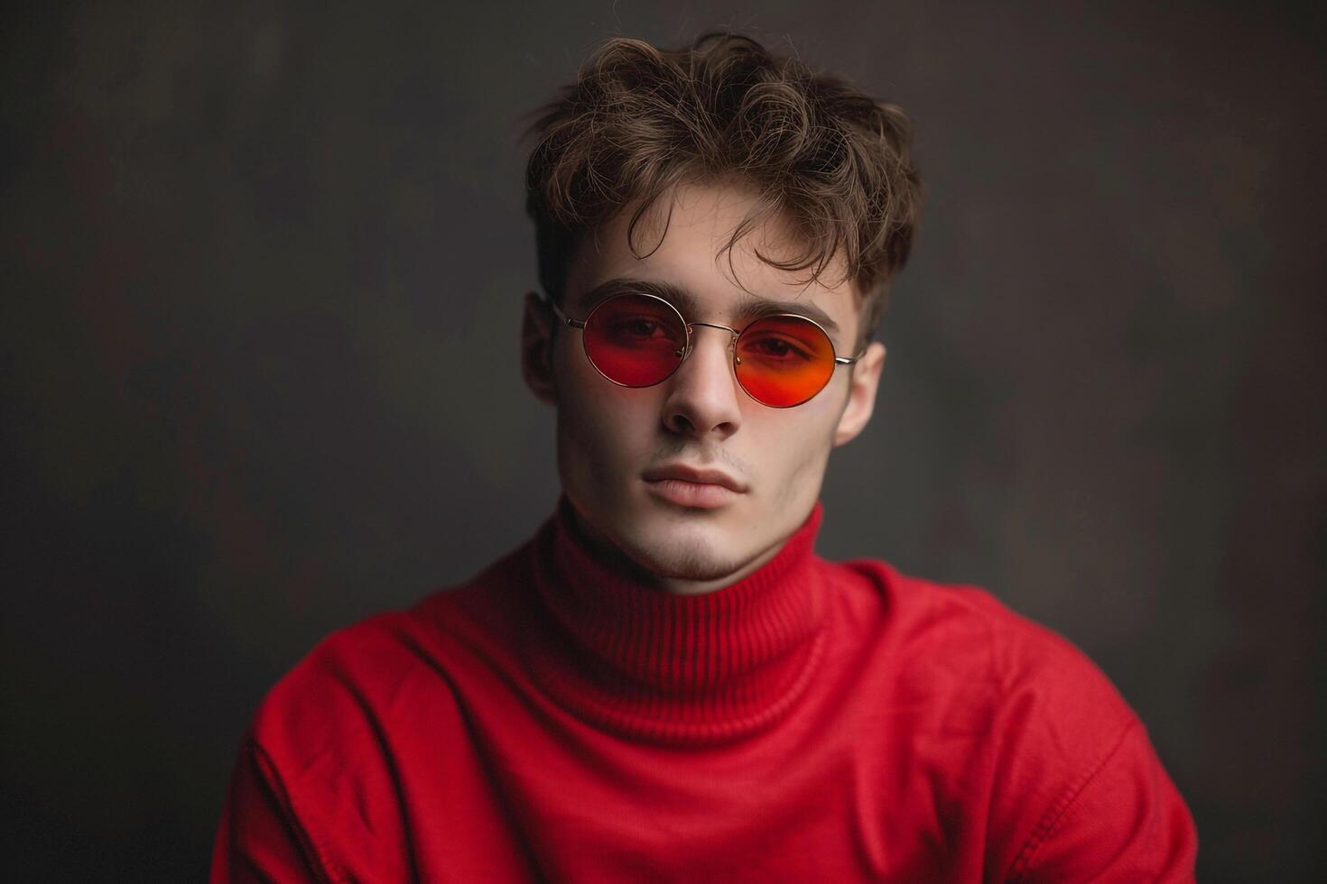 Red pullover and Malepeople Sunglassesmale dress withCharcoal Lifestyle Malepeople portrait Fashion Males background photo