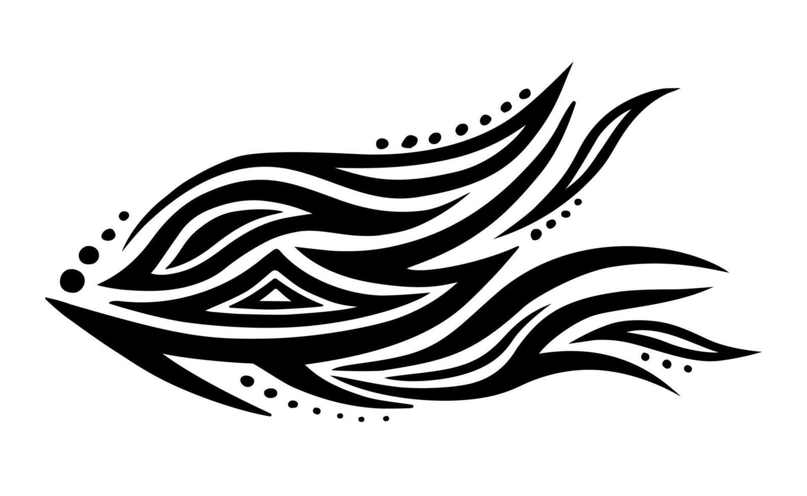 Tribal tattoo illustration. Black curve shapes on white background vector