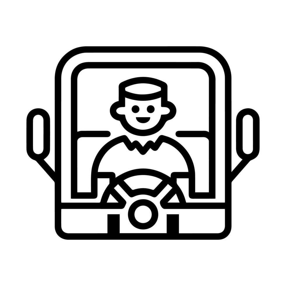 Driver icon or modern line symbol. line art and icon design with bold outline. Black and white Pixel Perfect minimalistic symbol isolated white background. Silhouette simple thin sign vector