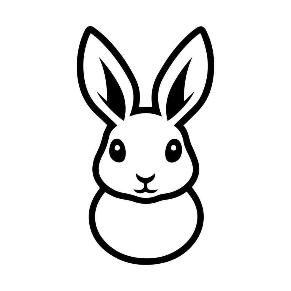 rabbit icon or modern line symbol. line art and icon design with bold outline. Black and white Pixel Perfect minimalistic symbol isolated white background. Silhouette simple thin sign vector