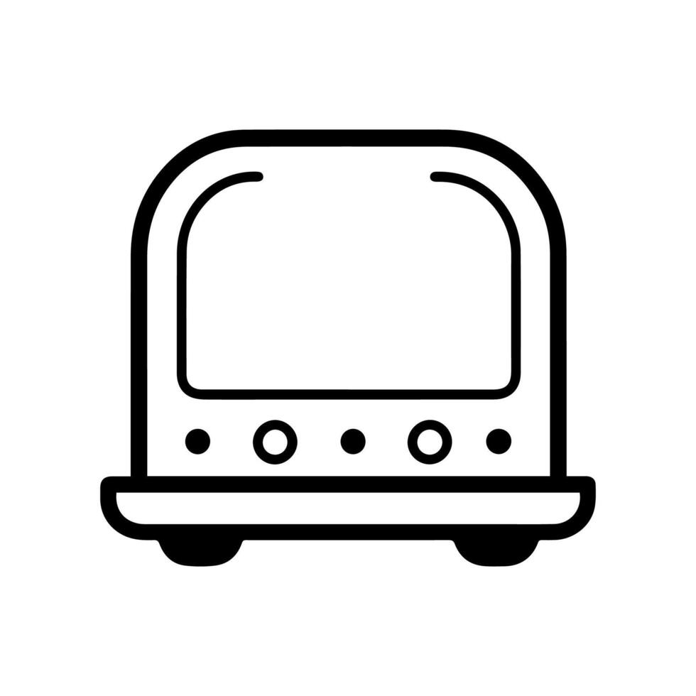 Toaster icon or modern line symbol. line art and icon design with bold outline. Black and white Pixel Perfect minimalistic symbol isolated white background. Silhouette simple thin sign vector