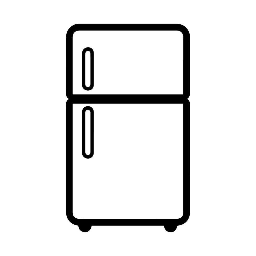 Refrigerator icon or modern line symbol. line art and icon design with bold outline. Black and white Pixel Perfect minimalistic symbol isolated white background. Silhouette simple thin sign vector