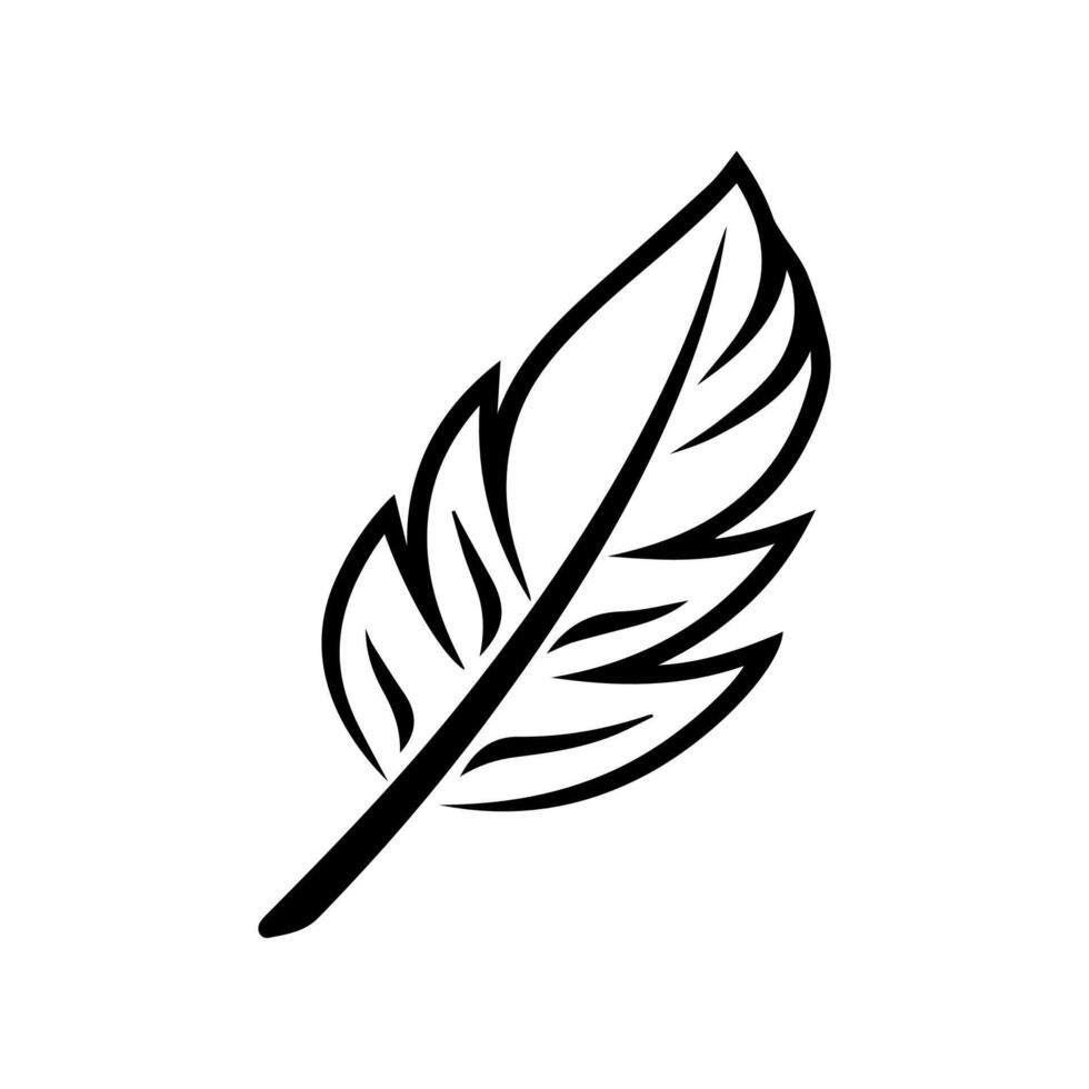 Quill icon or modern line symbol. line art and icon design with bold outline. Black and white Pixel Perfect minimalistic symbol isolated white background. Silhouette simple thin sign vector