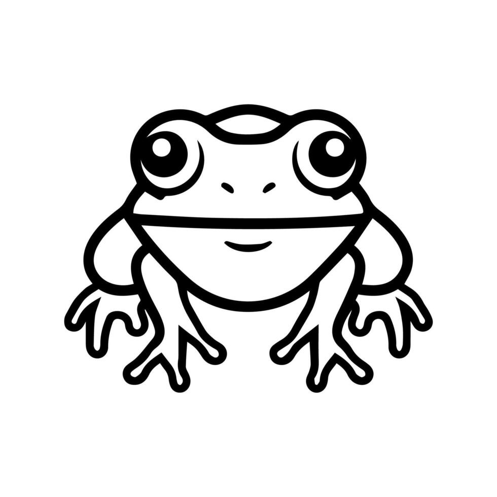 amphibian icon or modern line symbol. line art and icon design with bold outline. Black and white Pixel Perfect minimalistic symbol isolated white background. Silhouette simple thin sign vector