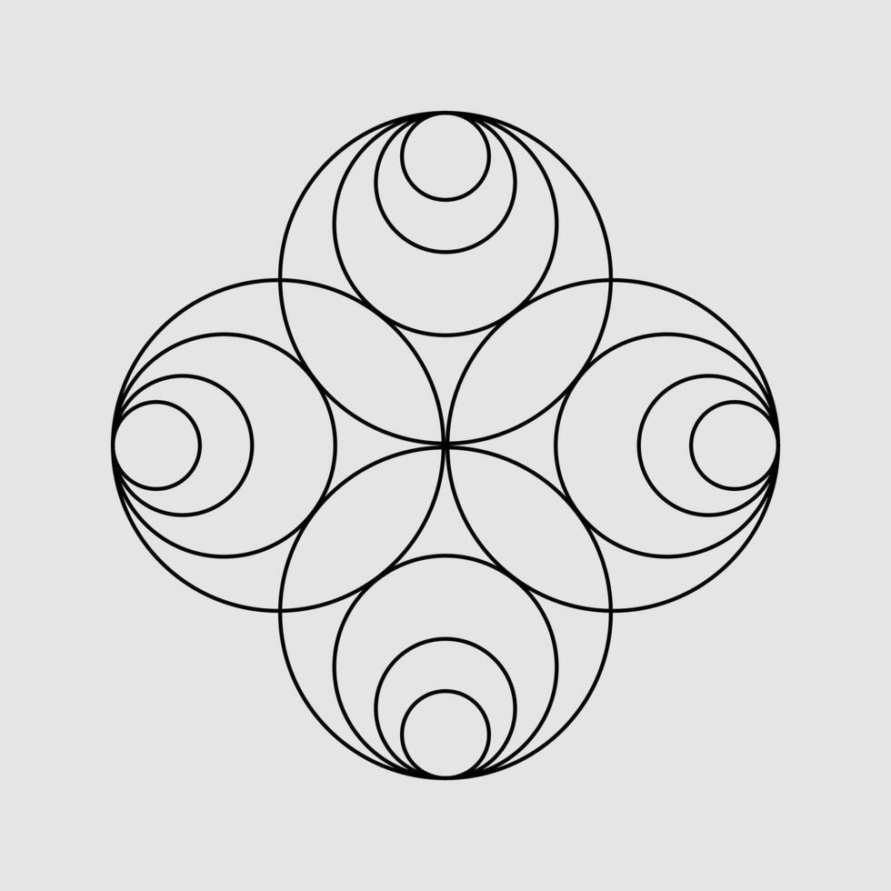 Joined circles in abstract shape vector