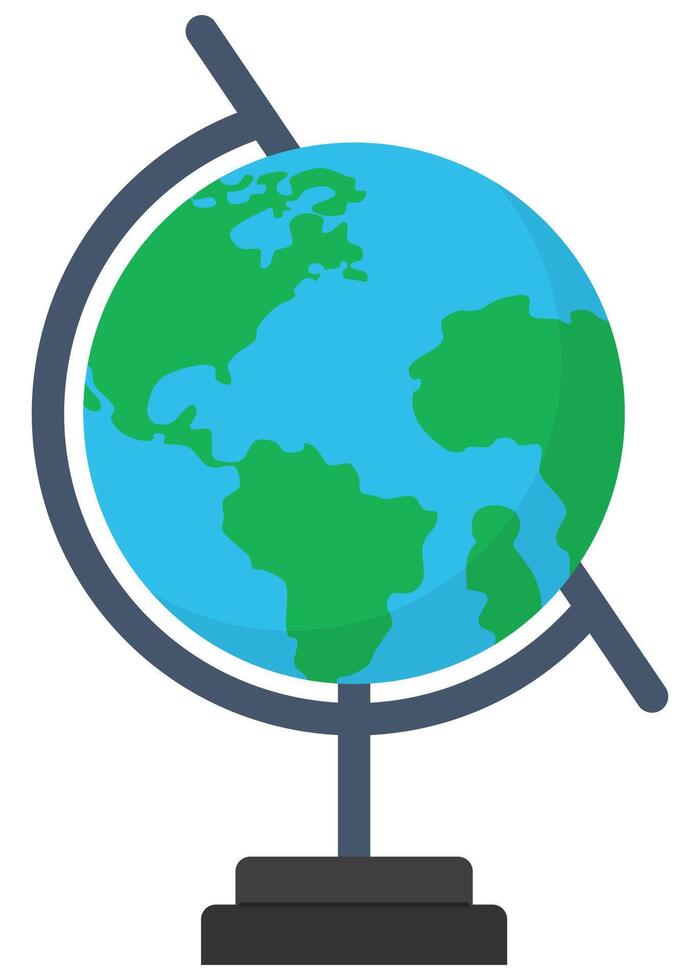 Earth globe world flat icon. vector