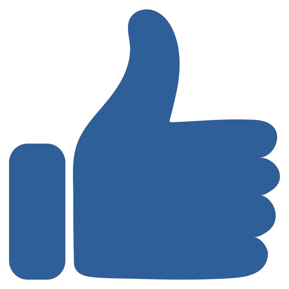 Thumbs up social media like icon isolated on white background. vector