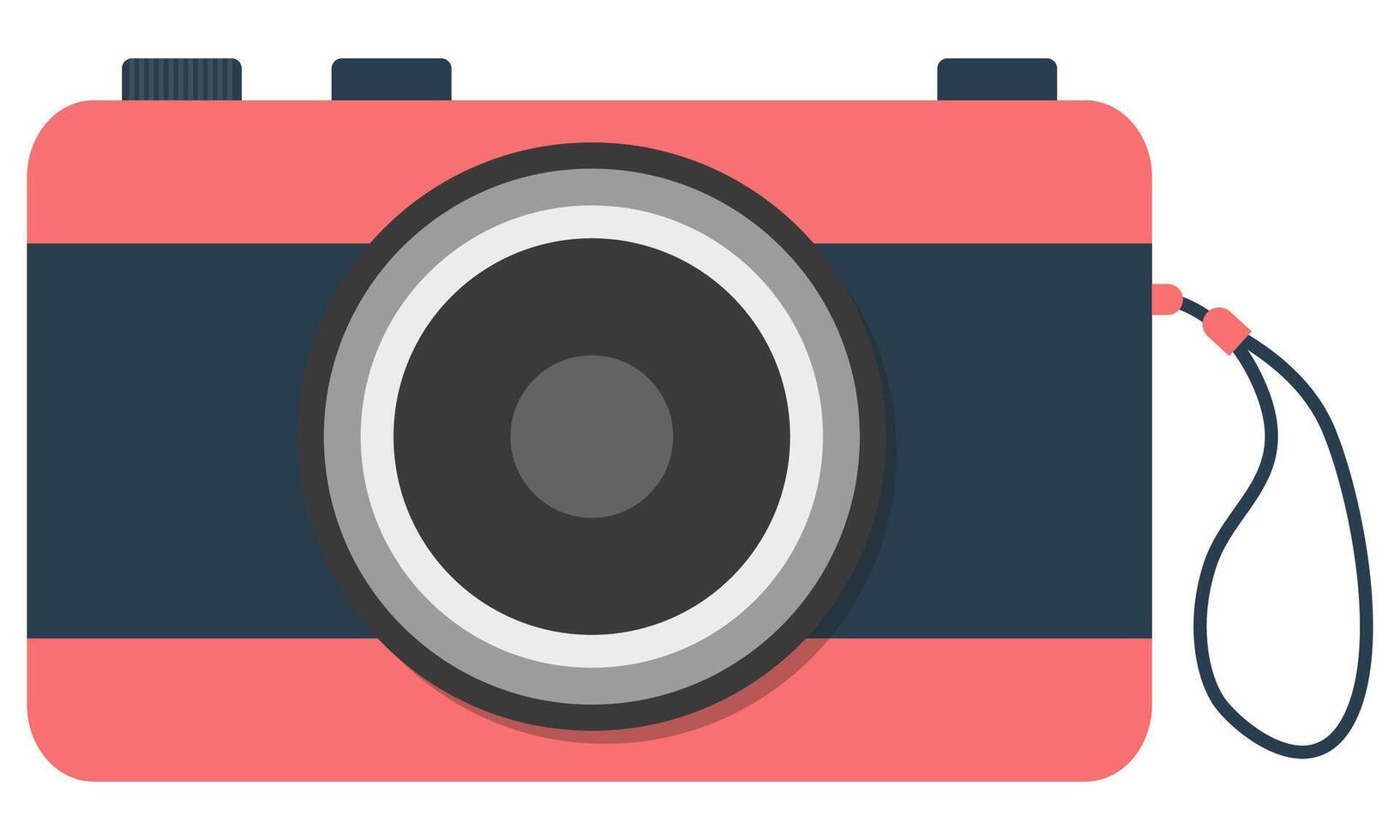Flat illustration of camera isolated on white background. vector