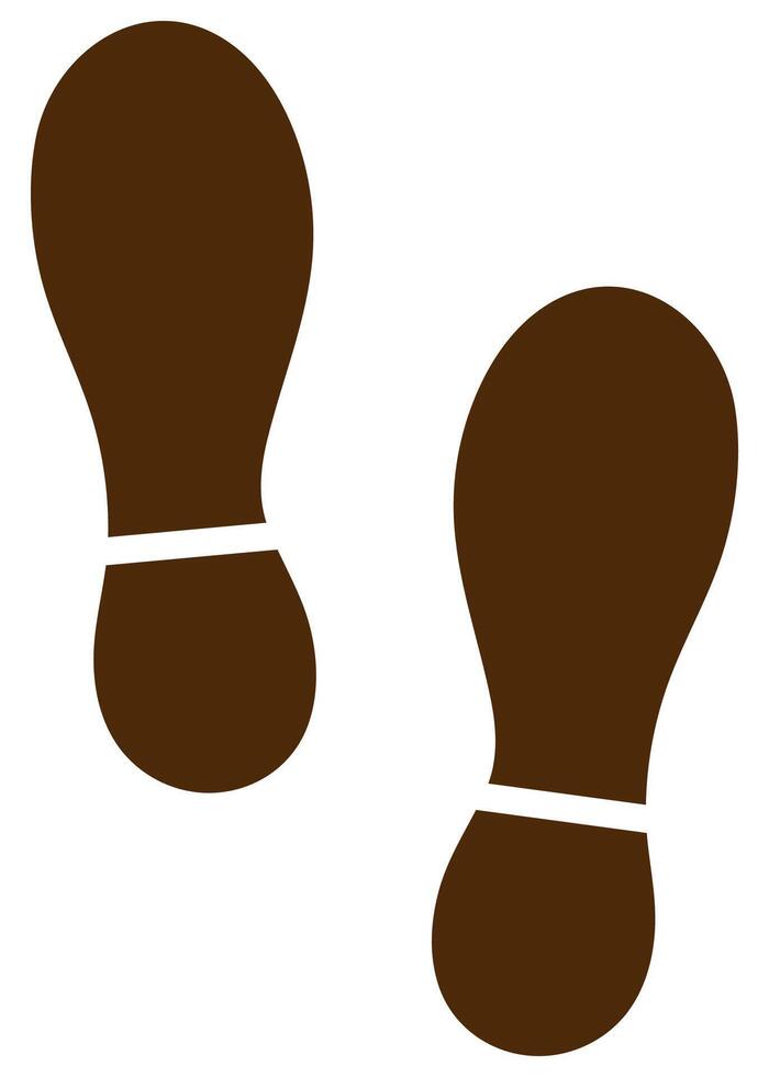 Shoes print flat icon isolated on white background. vector