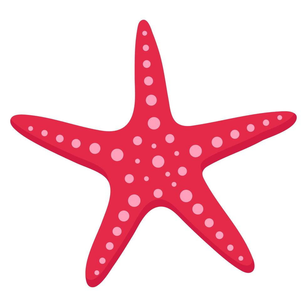 Red starfish icon isolated on white background. vector