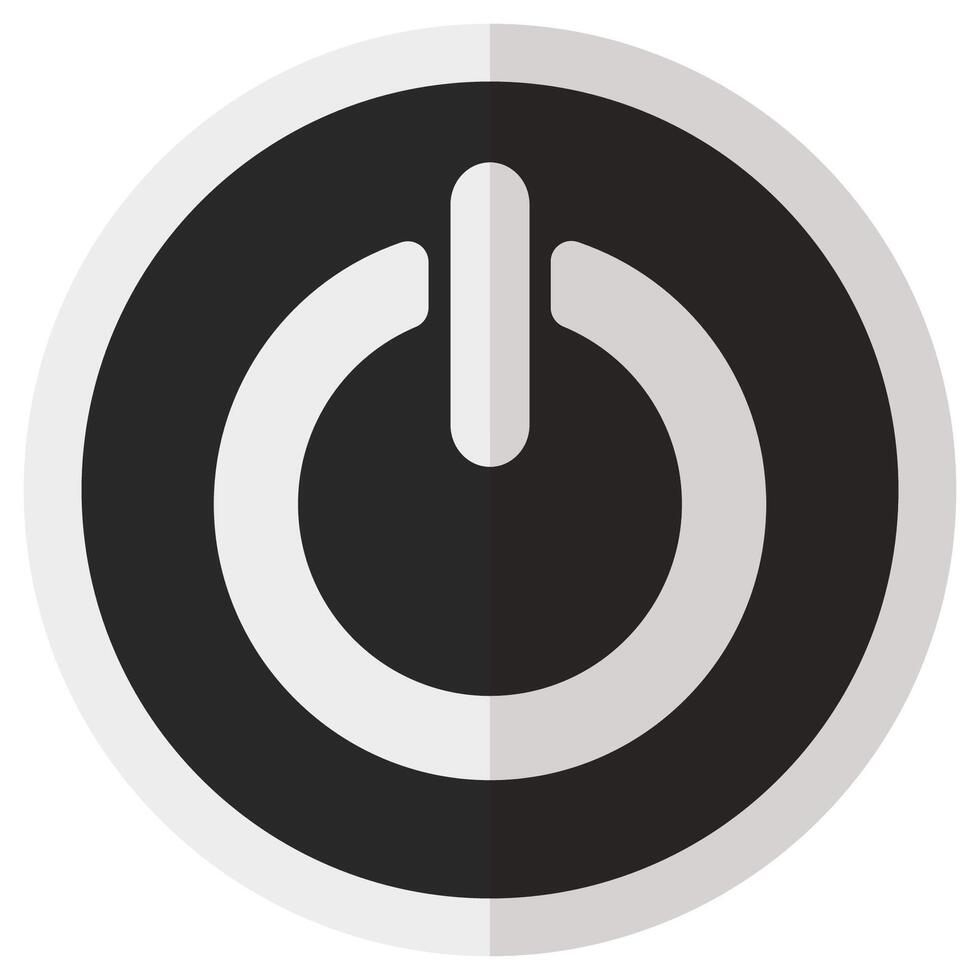 Shutdown button flat icon isolated on white background. vector