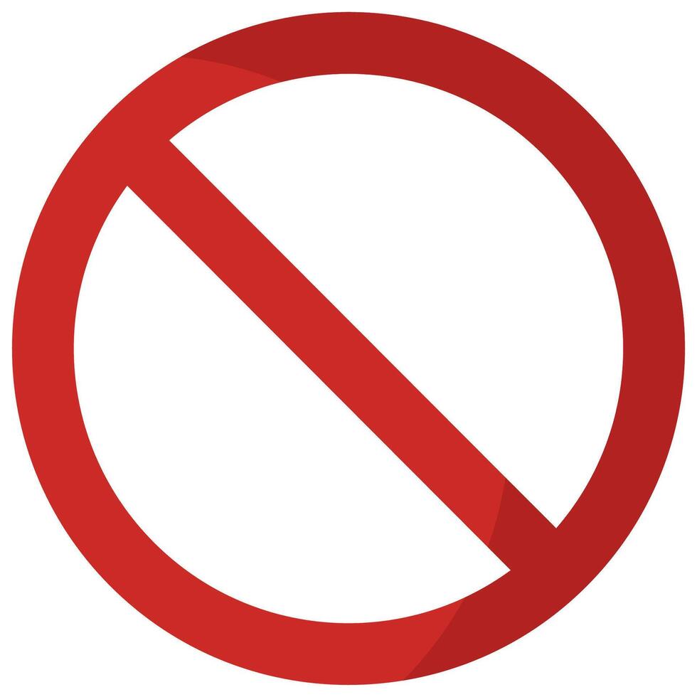 No sign isolated on white background. vector