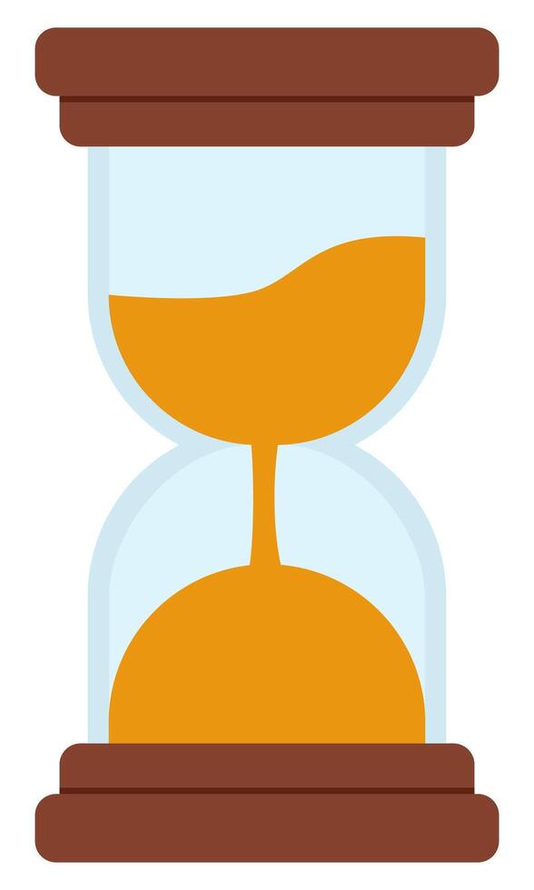 Flat icon of hourglass isolated on white background. vector