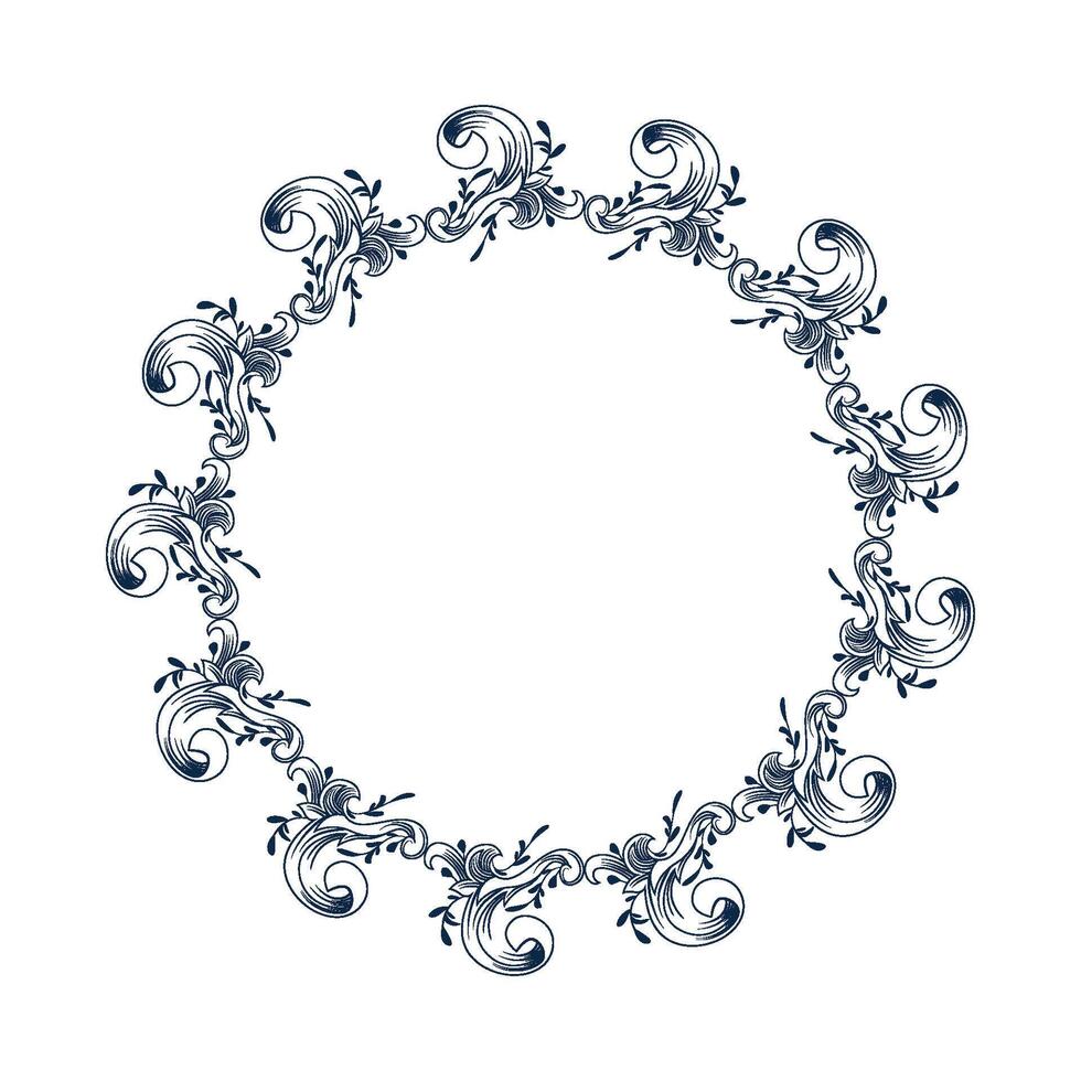 elegant line art frame vector