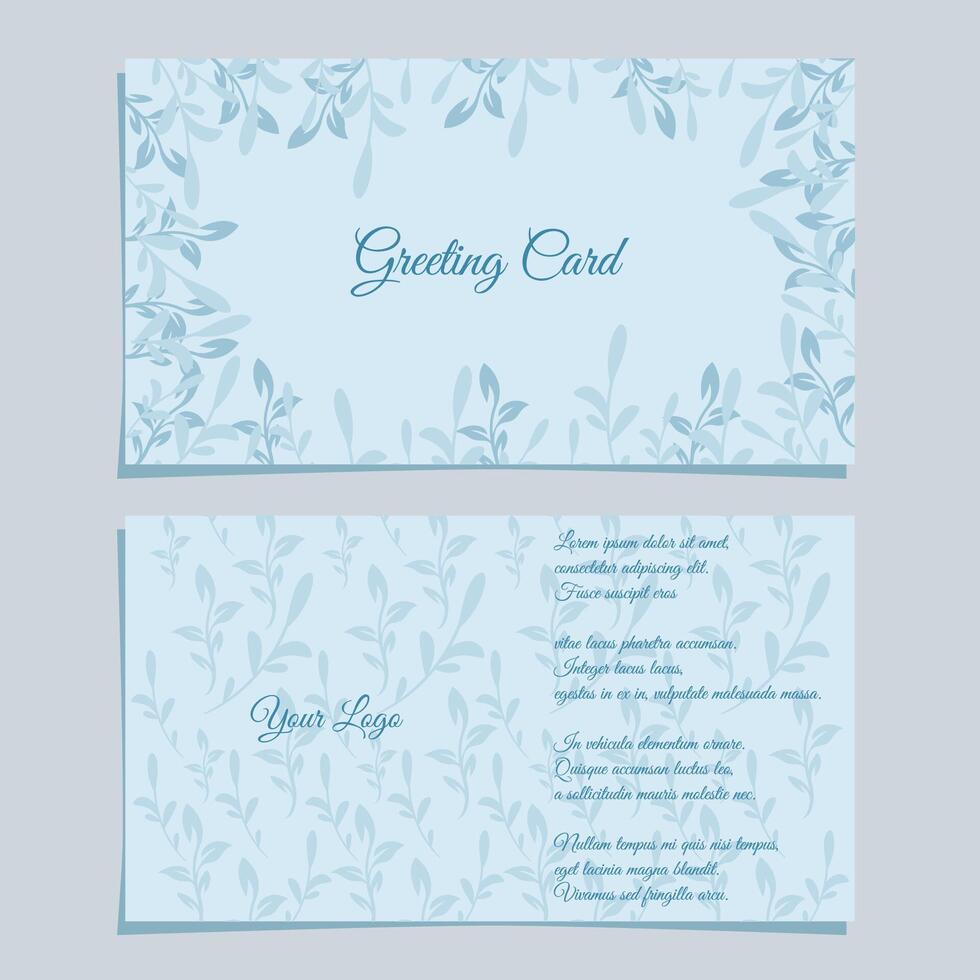 nature and soft blue color of greeting card design vector