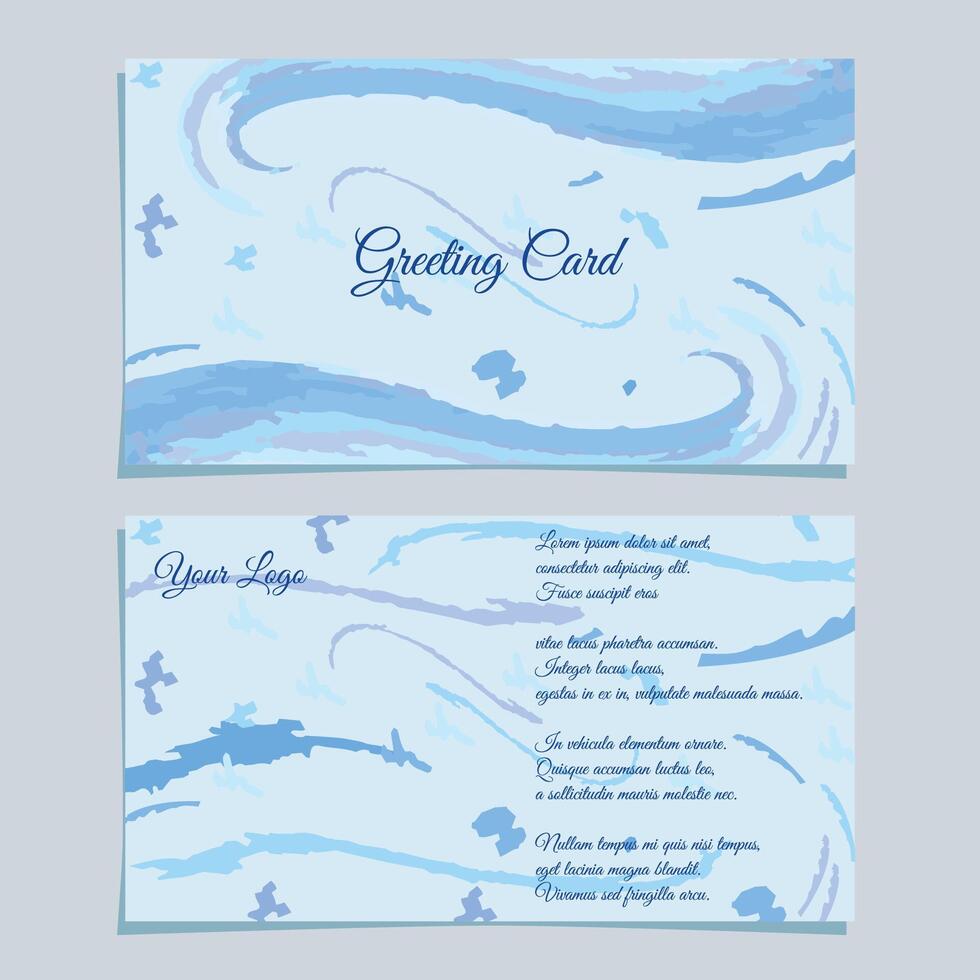 abstract dusty blue of greeting card mockup vector