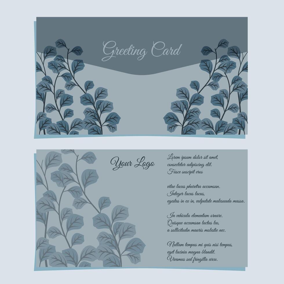 grey nature greeting card design vector