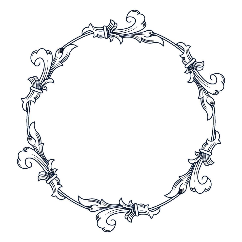 circle frame with ornamental artwork vector