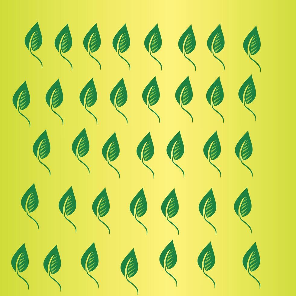 Leaves with yellow gradient background vector