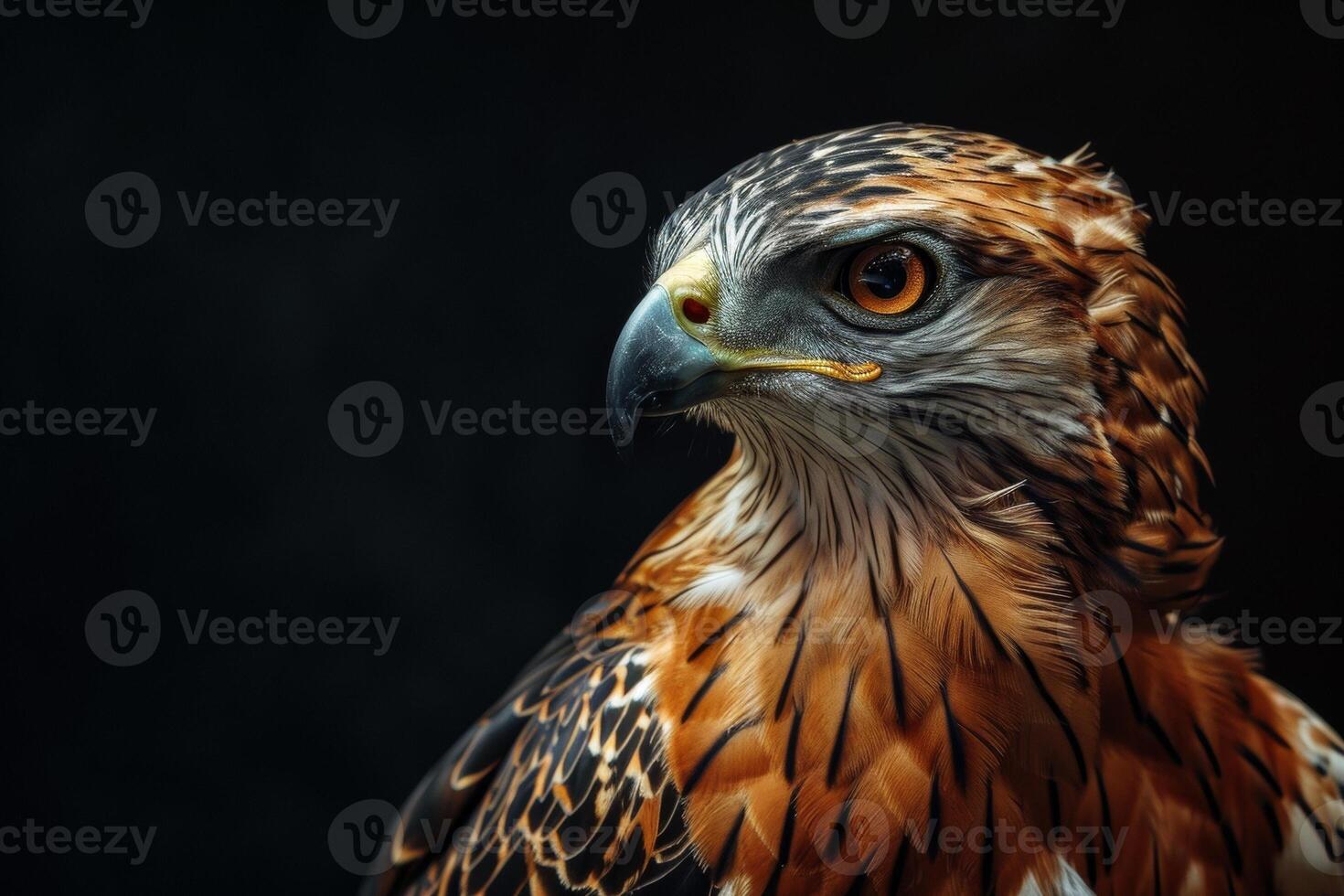 Javan Hawk Eagle bird in studio isolated on black background photo