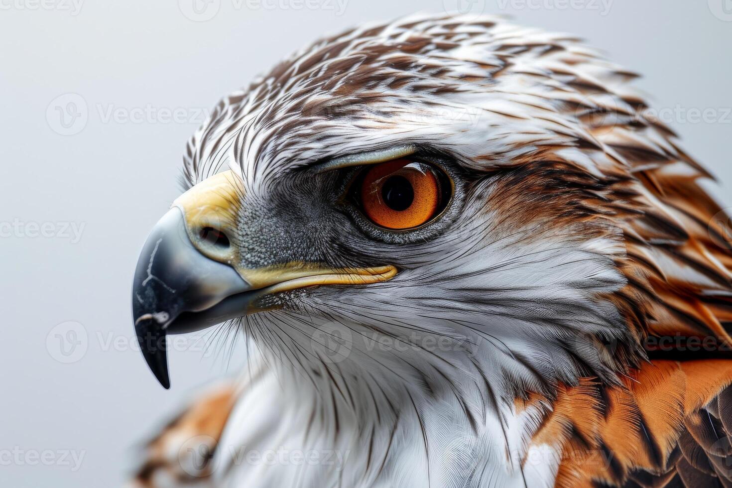 javanese hawk Eagle bird in studio isolated on white background photo