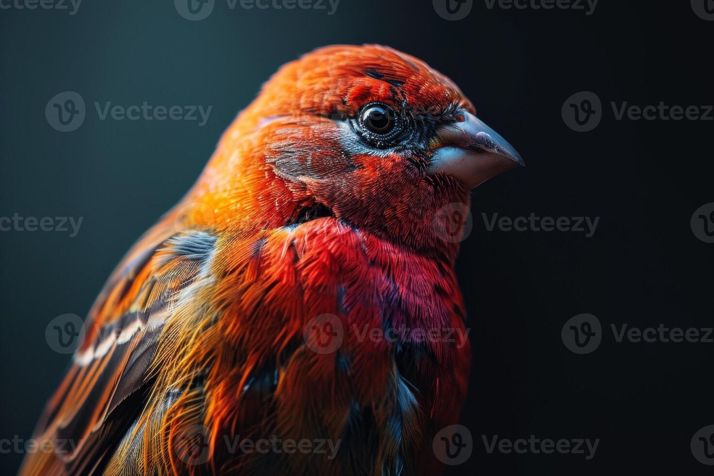 Finch bird in studio isolated on black background photo