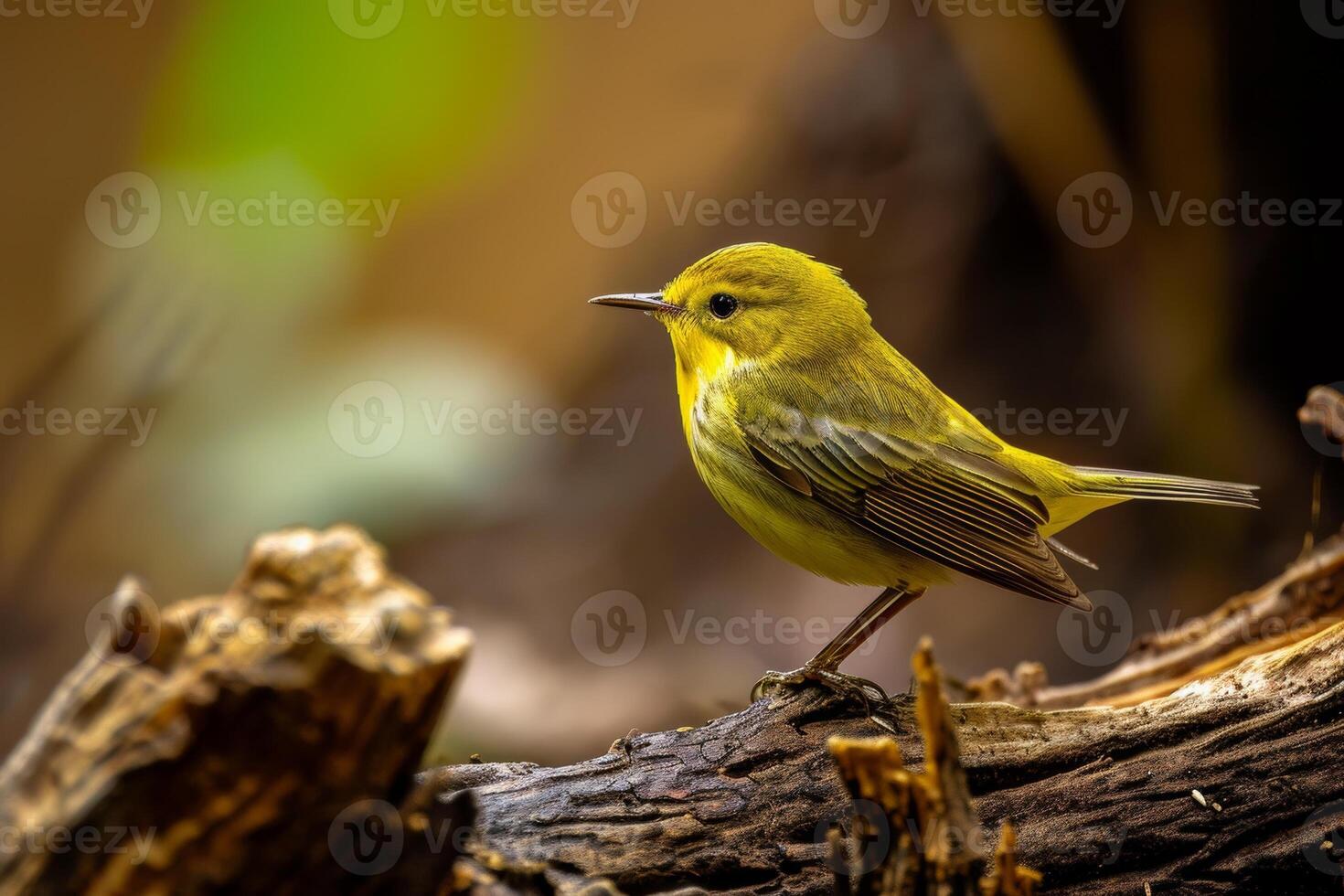 A Yellow Warbler Perched on a Branch photo