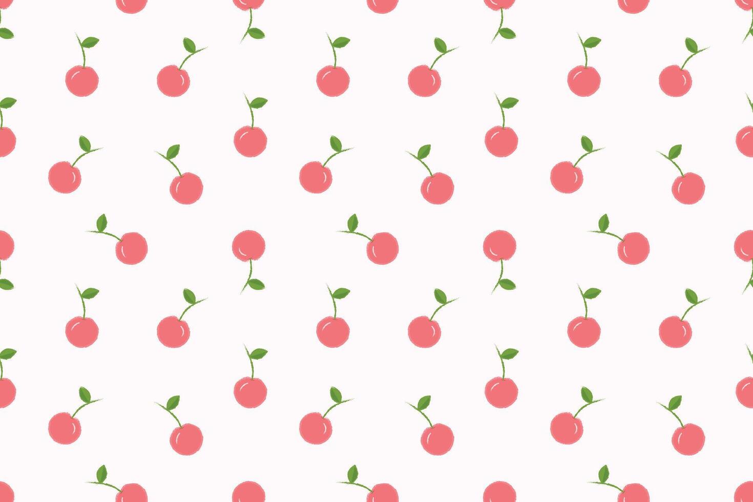 Cherry fruit cute design seamless repeat pattern vector