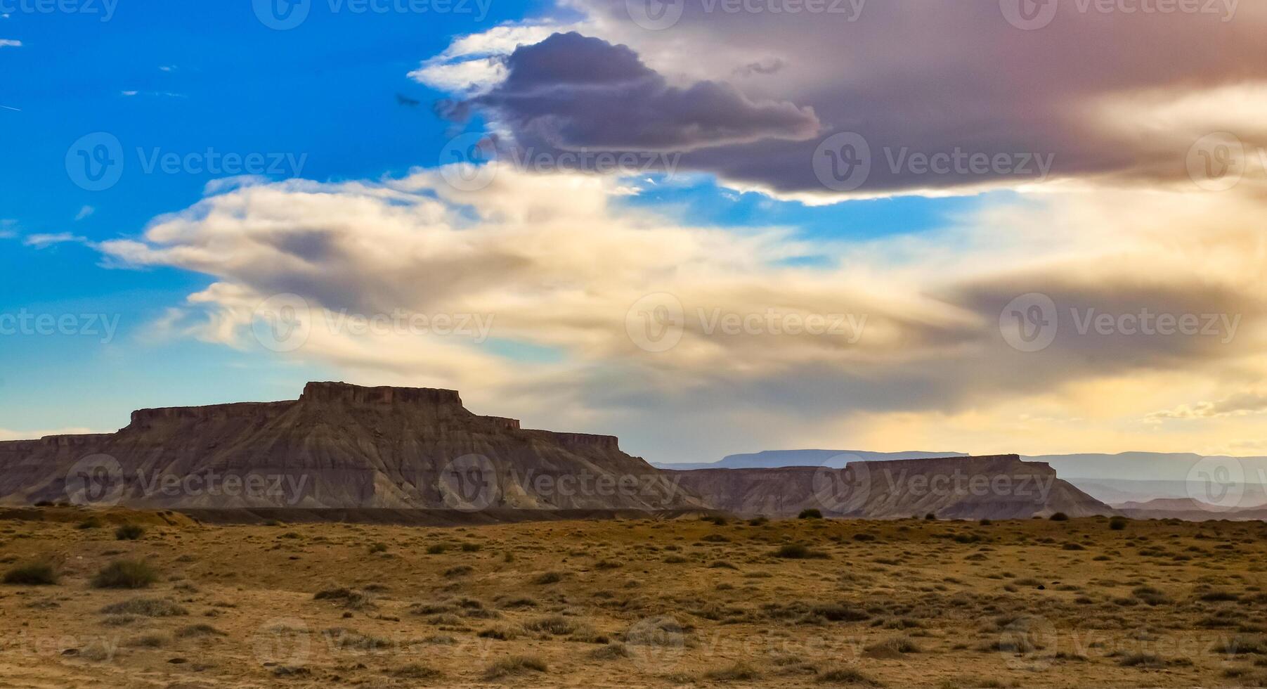Layered geological formations of red rocks in Canyonlands National Park is in Utah near Moab. photo