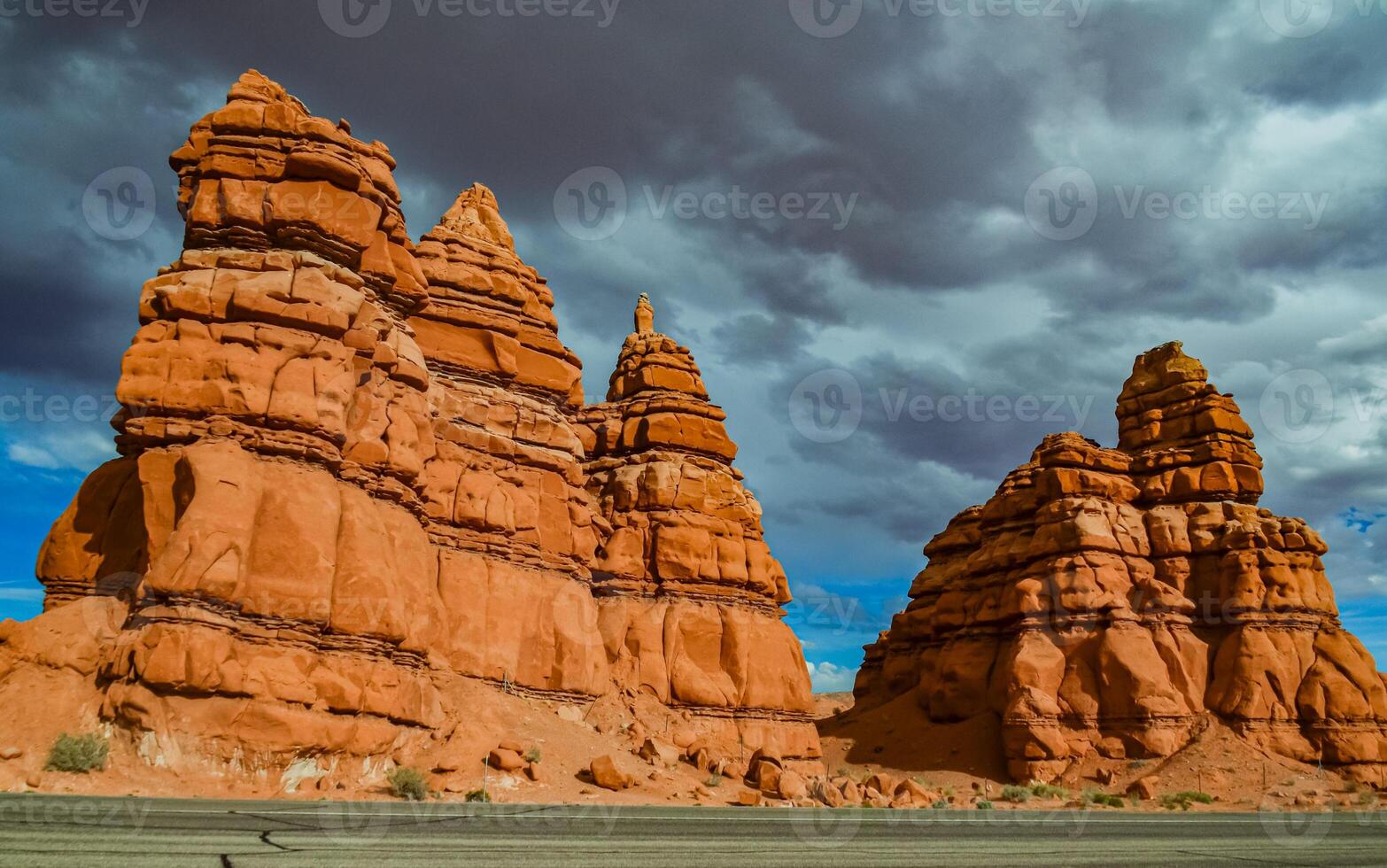 Layered geological formations of red rocks in Canyonlands National Park is in Utah near Moab. photo